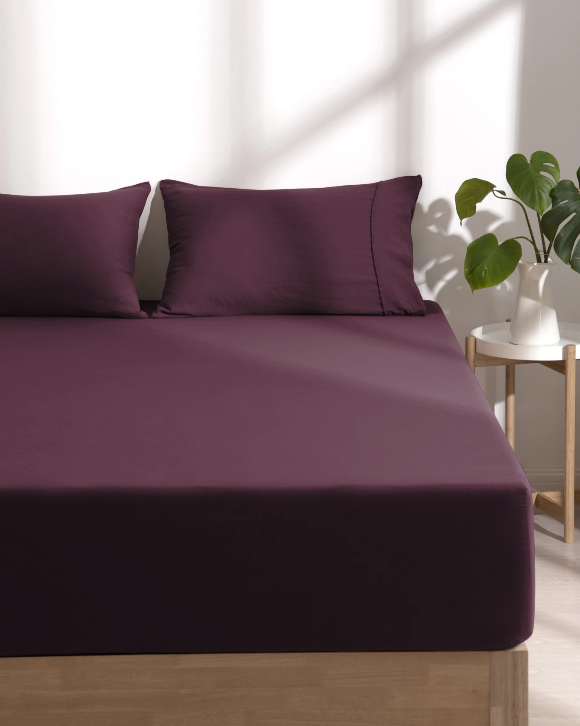 1 Dreamaker Superfine Washed Microfibre Combo Fitted Sheet Set - Super King Bed - Cherry, 1 of 10