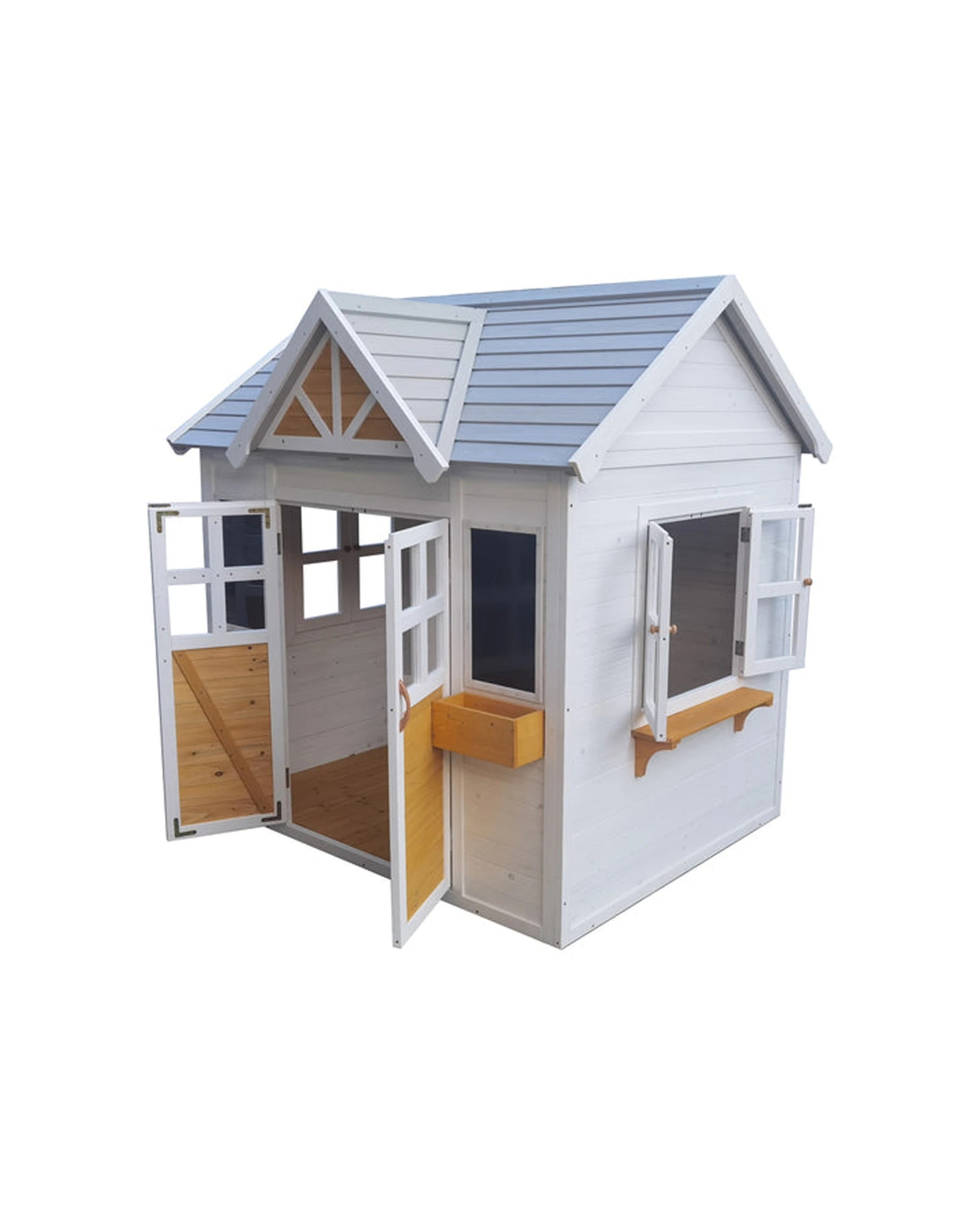 5 KIDZSHACK Country Kids Cubby House Planter Boxes Blackboard 3y+ - White, 5 of 5