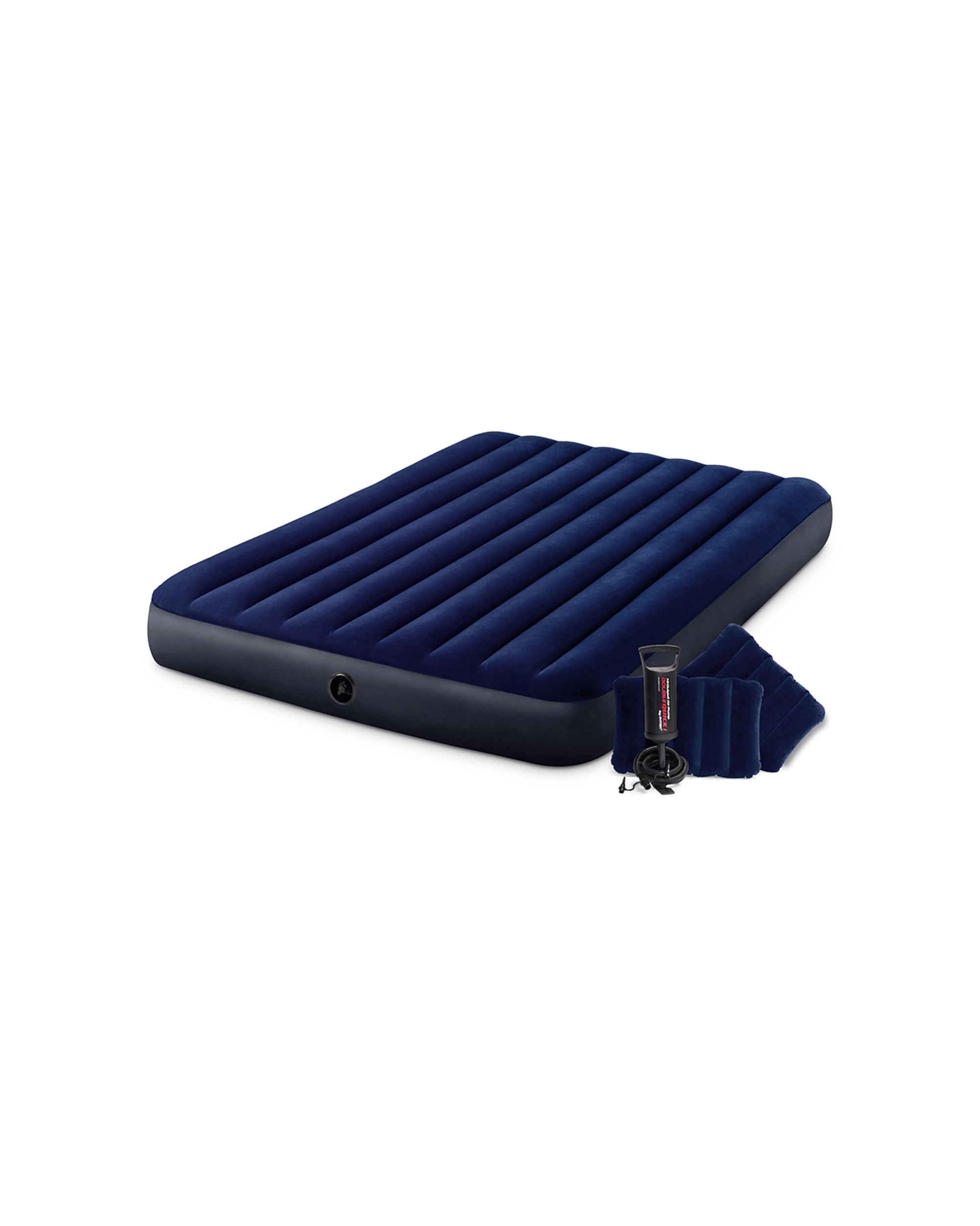 1 Intex Classic Downy Airbed Fiber-Tech 2 Pillows Double-Quick Pump - Queen Bed - Blue, 1 of 3