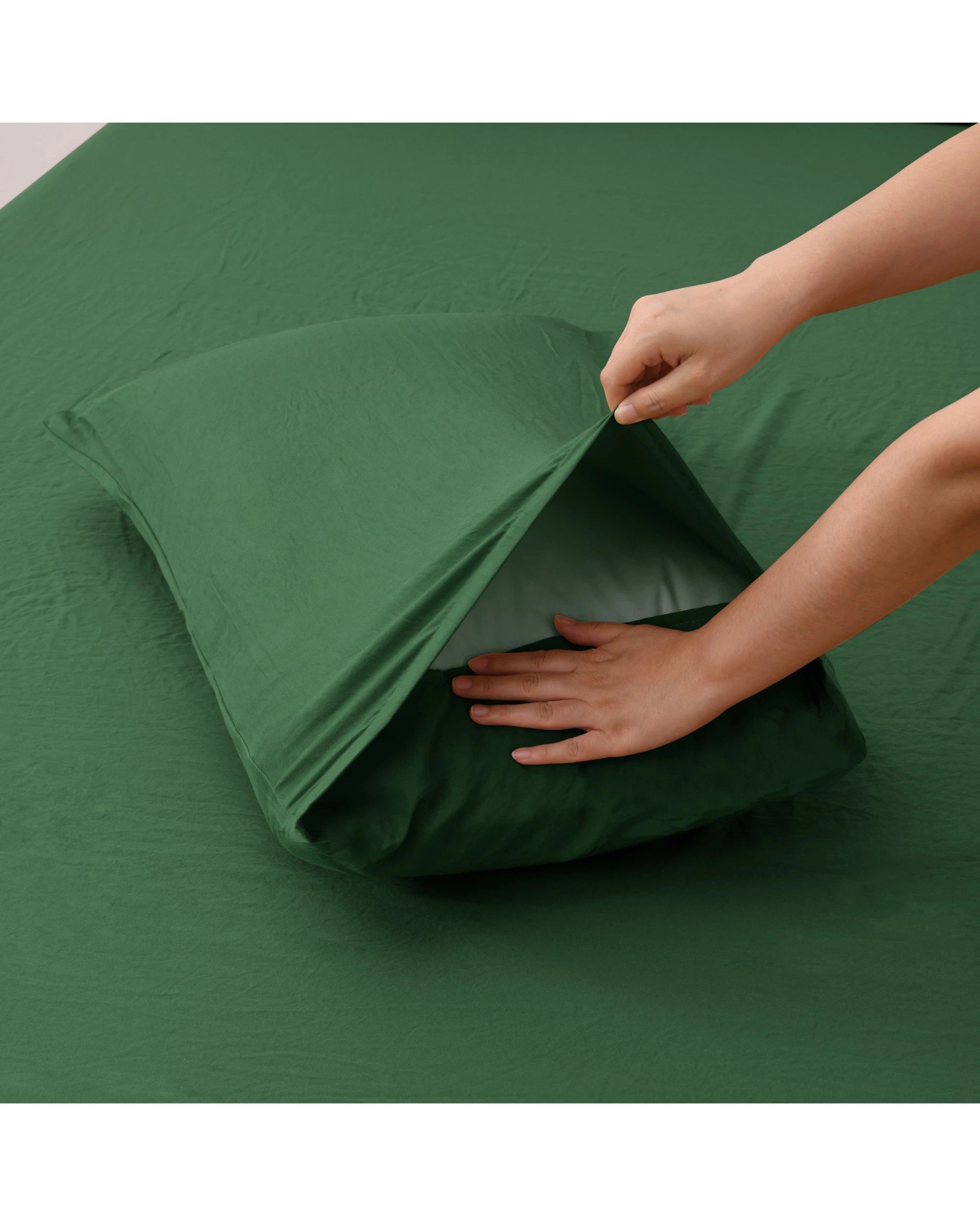 3 Dreamaker Superfine Washed Microfibre King Pillowcase Twin Pack - Hunter Green, 3 of 6