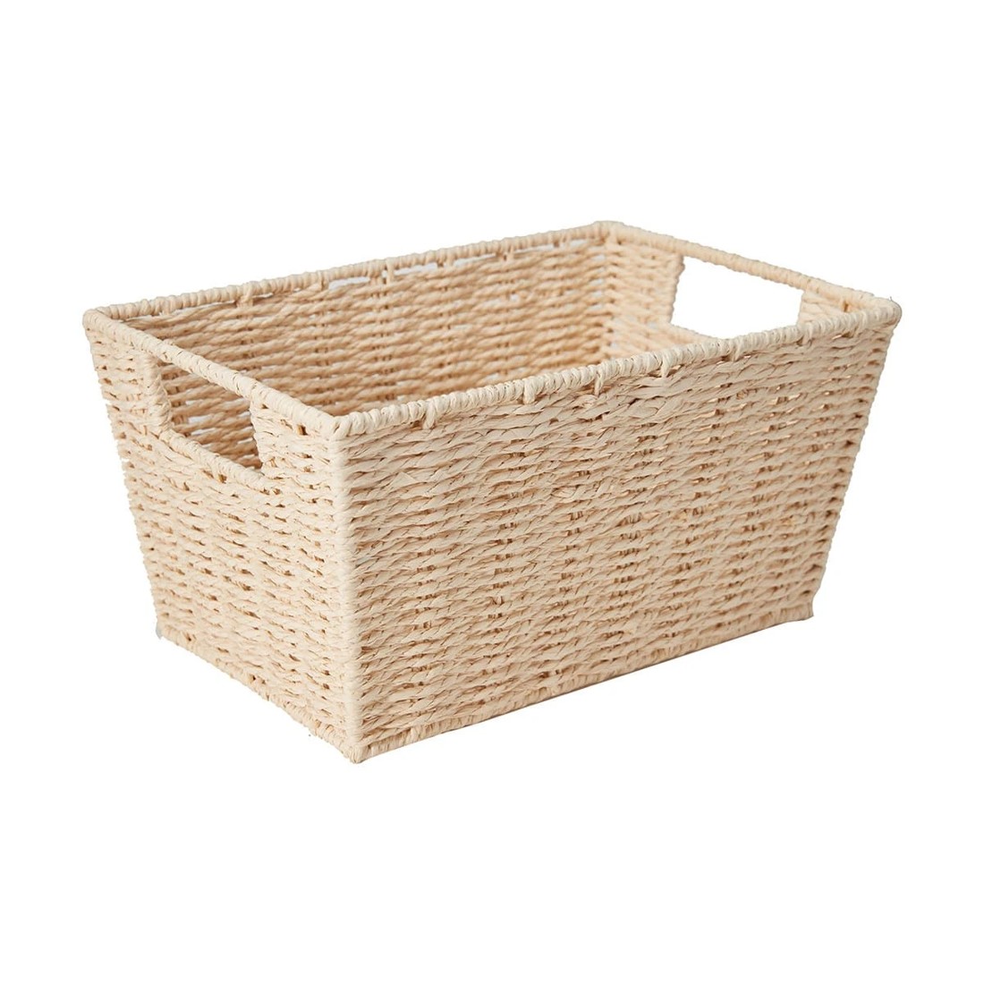 1 Rectangle Tapered Paper Rope Basket - Natural, 1 of 7