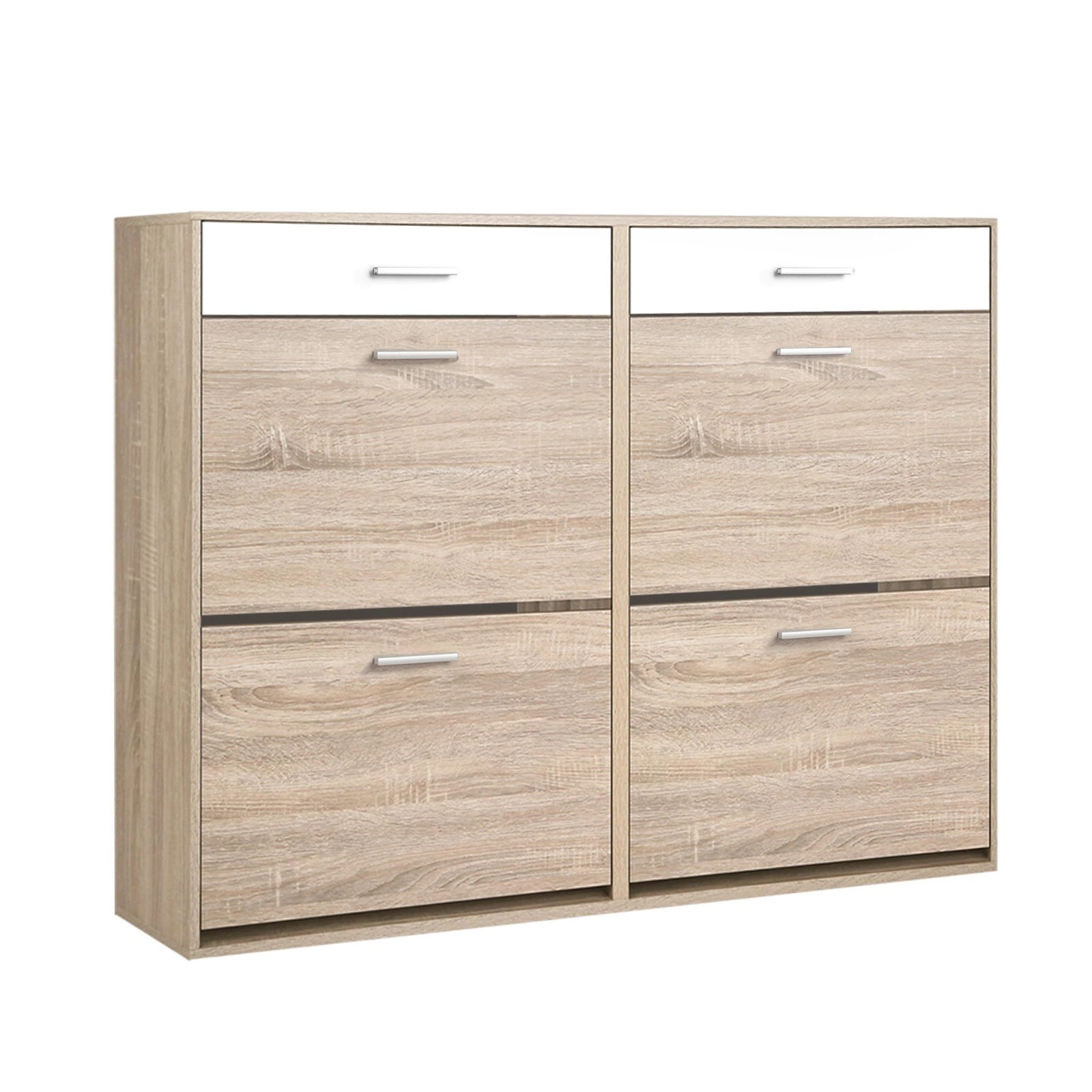 1 Artiss Shoe Rack Cabinet 36 Pairs Adjustable Shelves Pine - Natural, 1 of 7