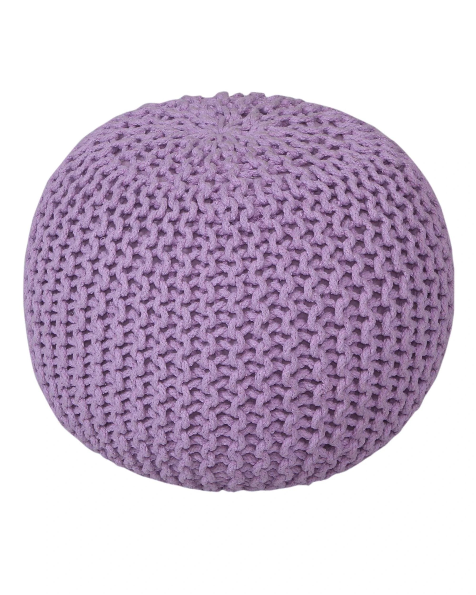 1 La Grace Home Braided Ottoman Pouffe - Lilac, 1 of 1