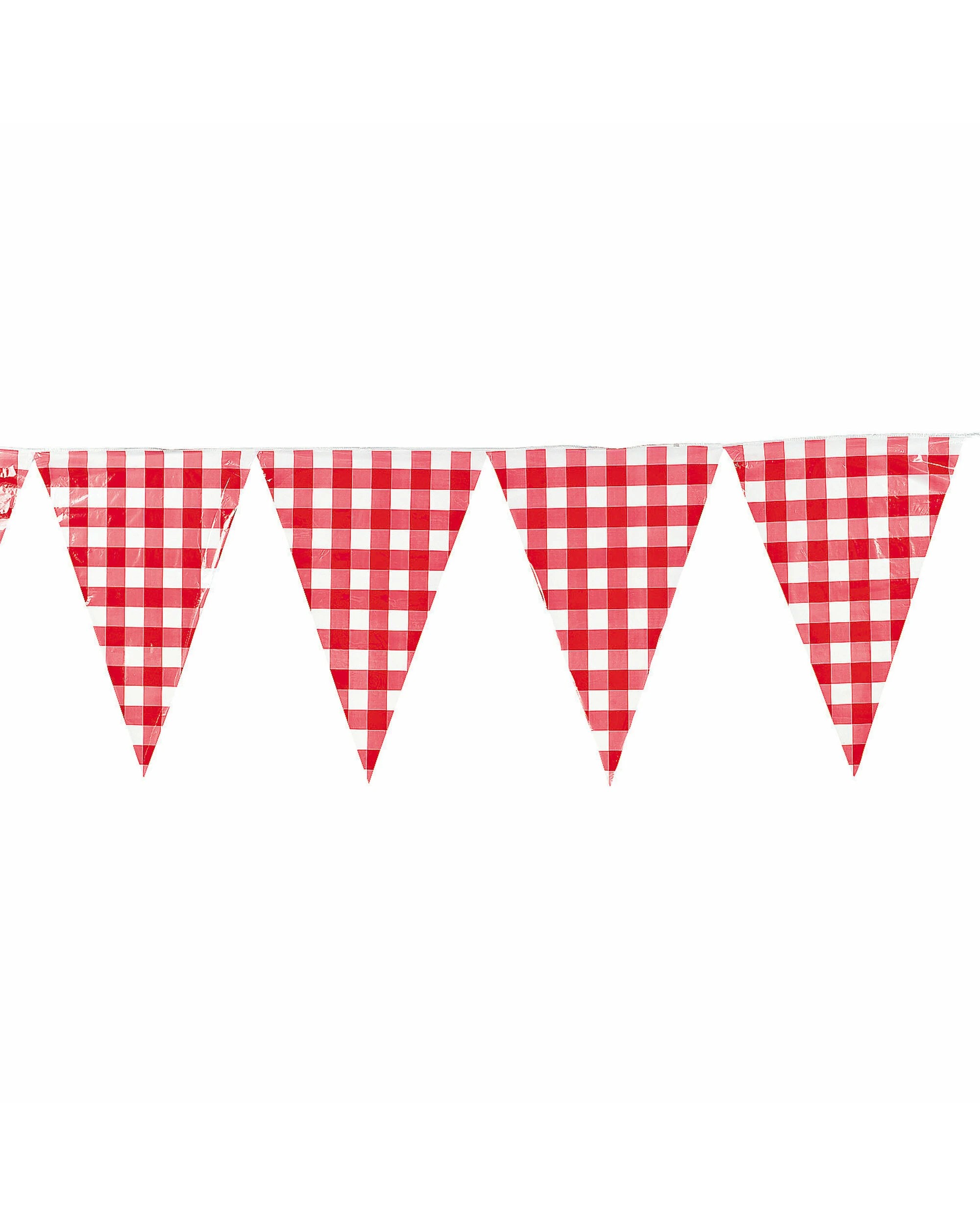 1 Partyrama Red Gingham Large Plastic Banner - Red Gingham, 1 of 1