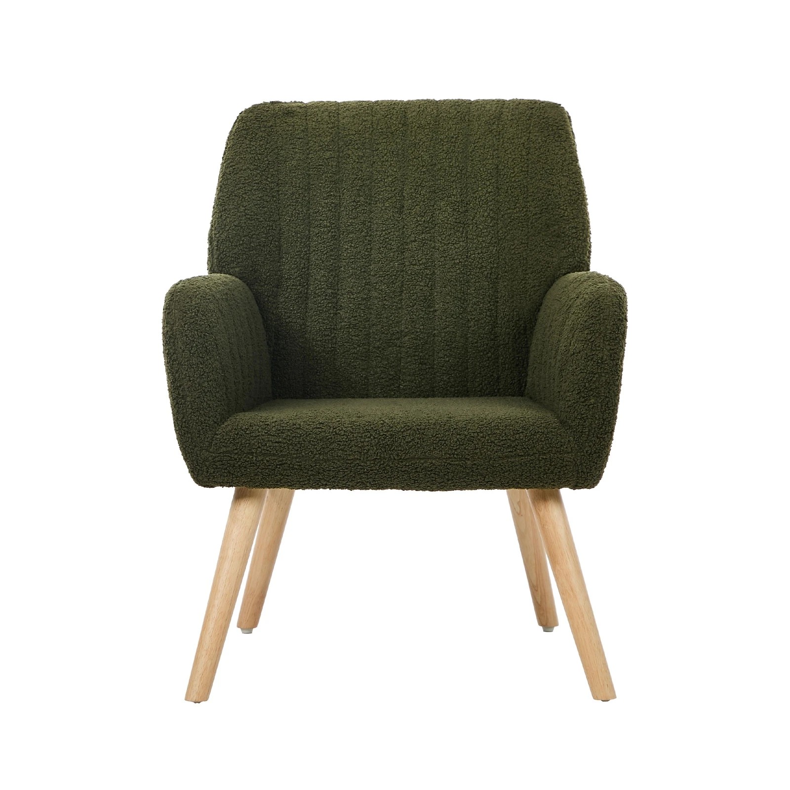 8 Oikiture Armchair Lounge Sofa Chair Sherpa Accent Chairs Armchairs Couches - Green, 8 of 10