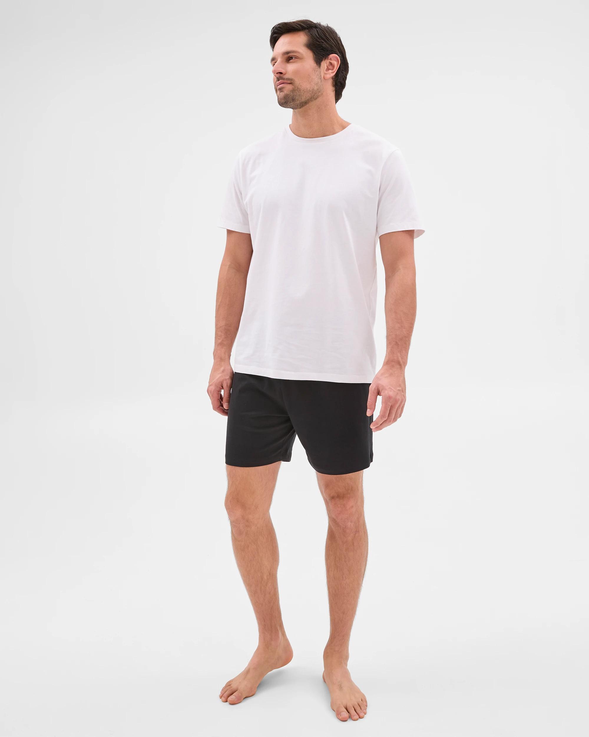 2 Mens Australian Cotton Jersey Sleep Shorts - Maxx BLACK, 2 of 6