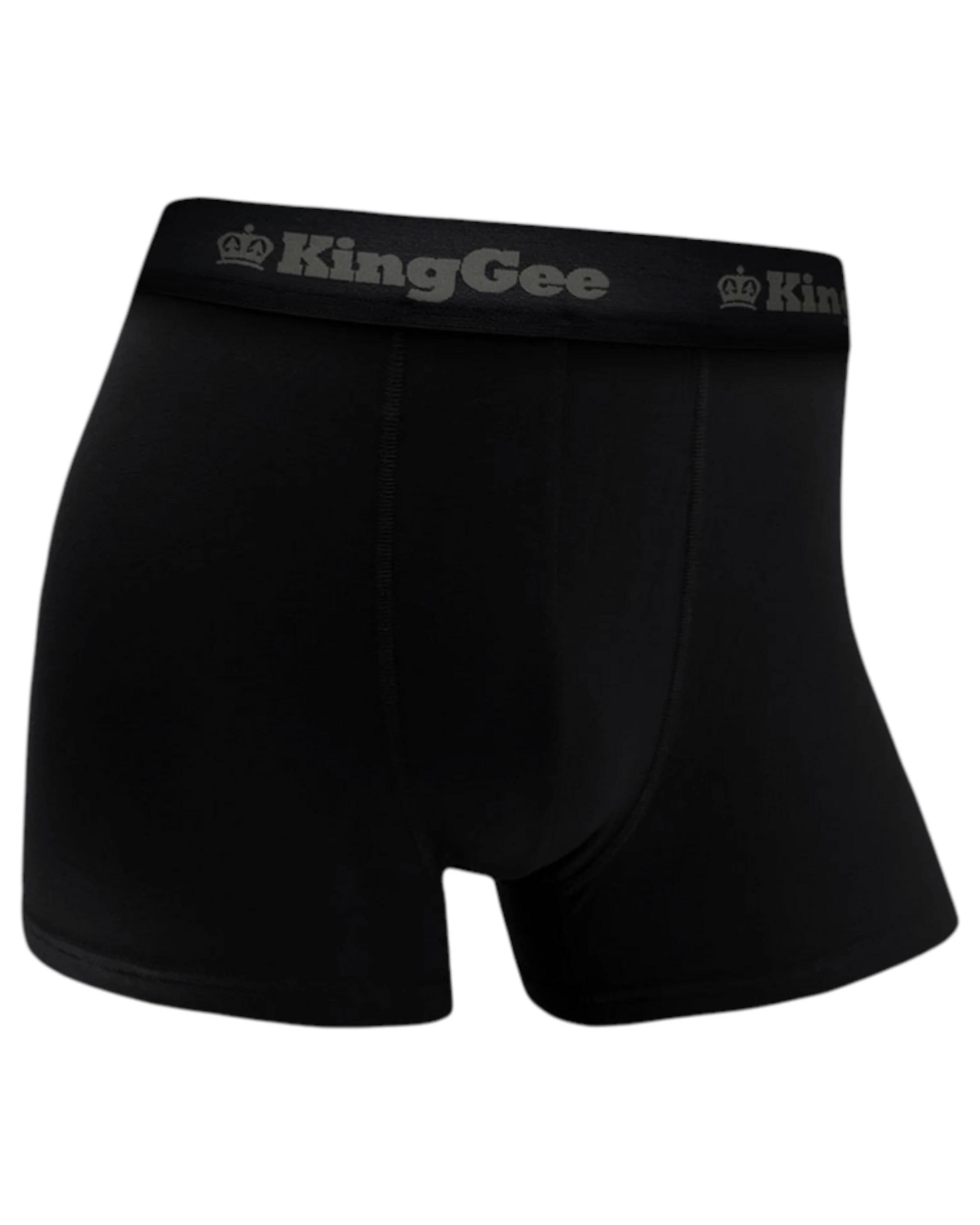 3 KingGee 12 Pack Mens Bamboo Trunks Underwear BLACK, 3 of 4