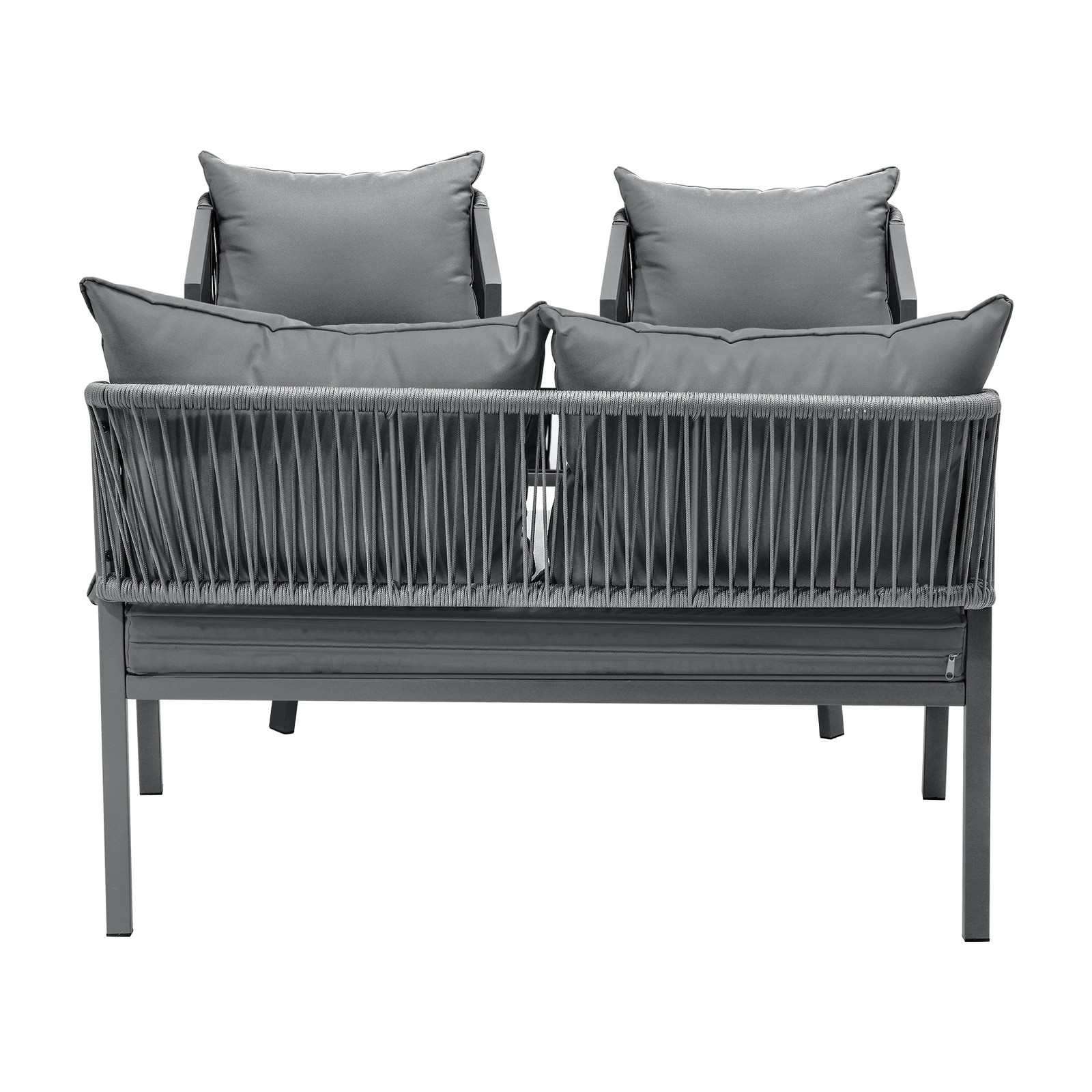 8 Livsip 4pcs Garden Outdoor Furniture Setting Lounge Patio Sofa Table Chairs Set
 - Grey, 8 of 10