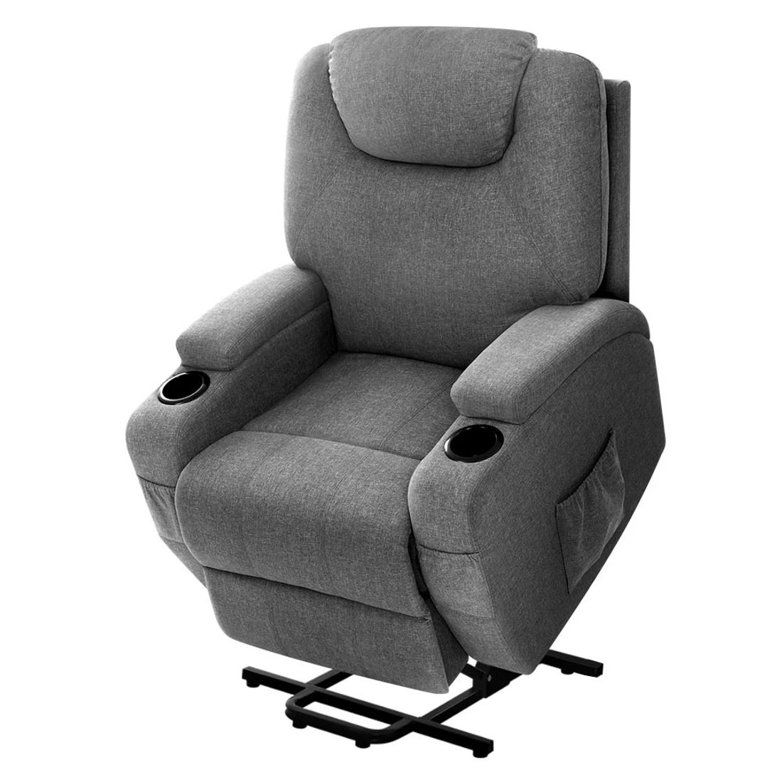 1 Artiss Recliner Chair Lift Assist Heated Massage Chair - Grey, 1 of 5