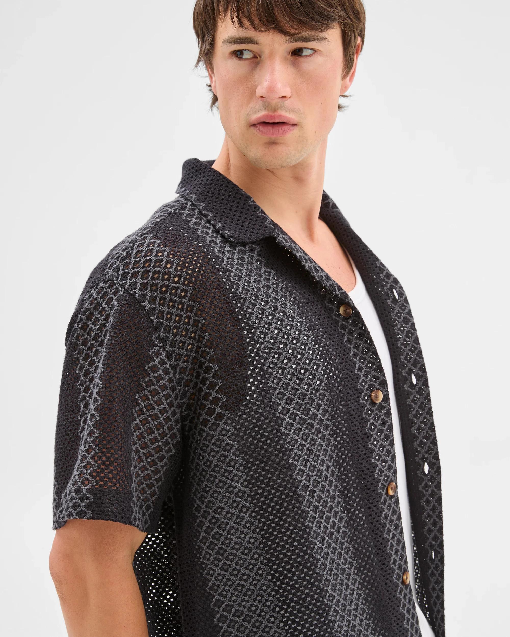6 Australian Cotton Blend Woven Shirt - Commons BLACK, 6 of 7