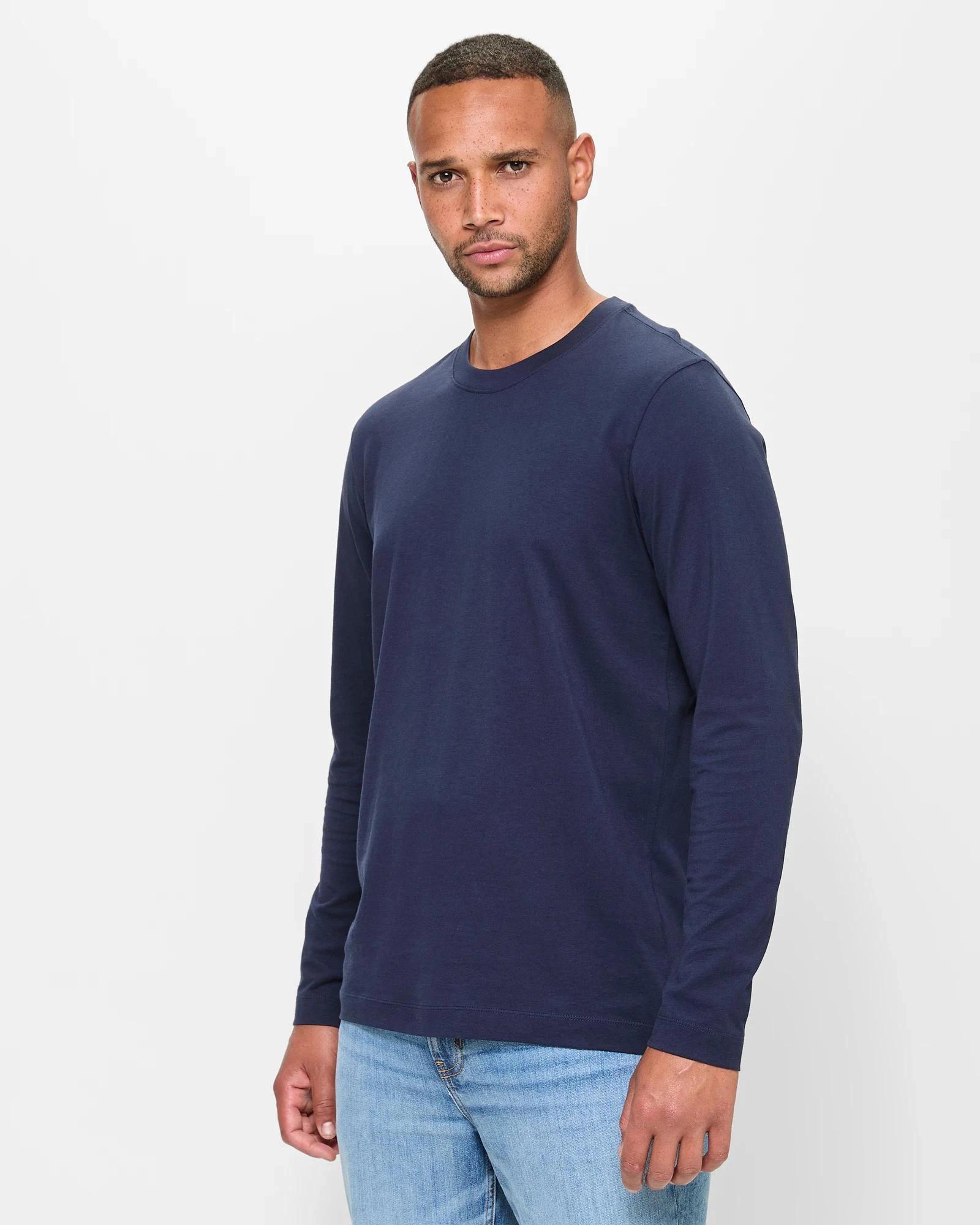 3 Target Australian Cotton Long Sleeve T-Shirt NAVY BLUE, 3 of 5