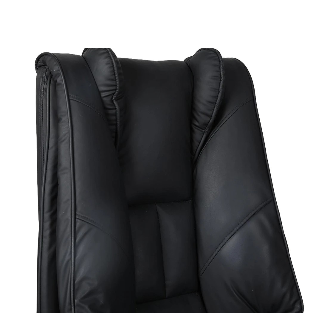 5 Levede High Back PU Leather Executive Desk Chair with Adjustable Armrests,Black, 5 of 8