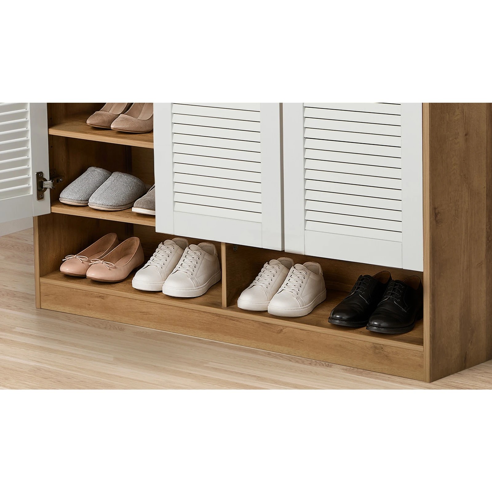 7 Oikiture Shoe Storage Cabinet 5-Tier Rack 3 Doors Organiser Shelf Cupboard - Multi, 7 of 8