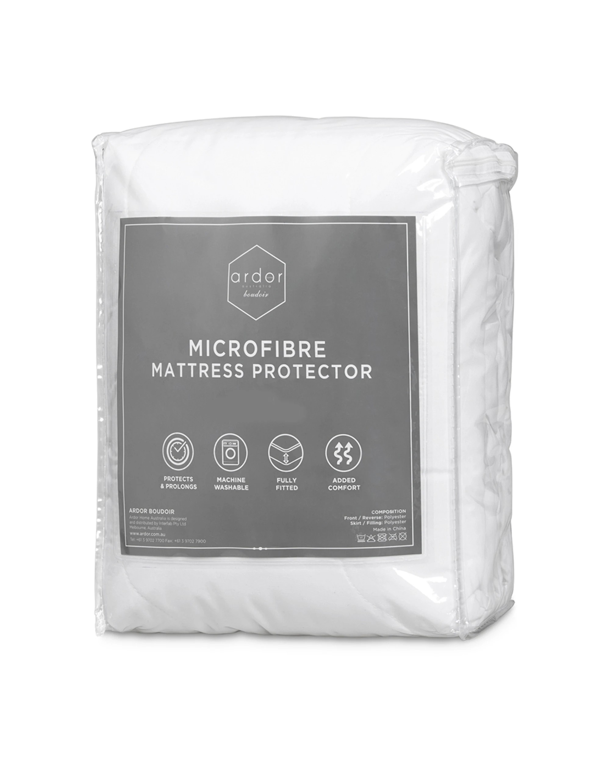 2 Ardor Boudoir Single Bed Fitted Mattress Protector Microfibre Fully Fitted - White, 2 of 2