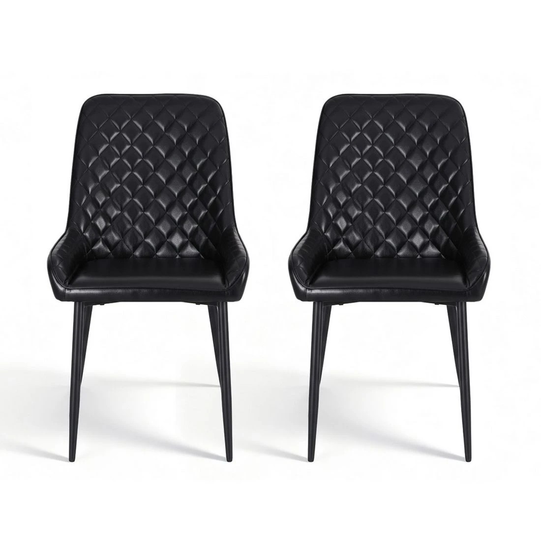 3 Artiss 2x Dining Chairs Retro PU Leather Kitchen Lounge Cafe Accent Chair - Black, 3 of 6