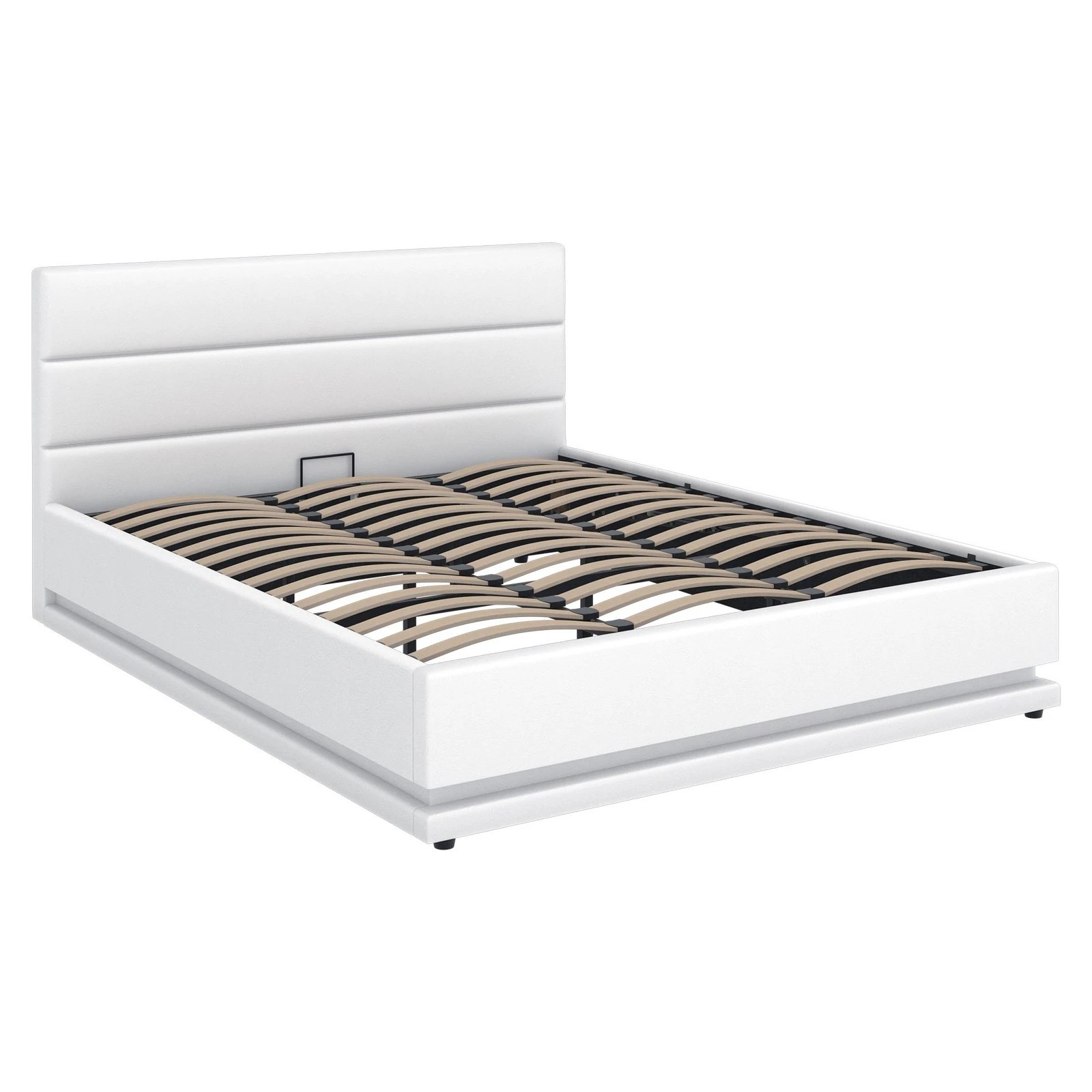 10 Alfordson Bed Frame King Size Platform RGB LED Gas Lift Base Storage - White, 10 of 10
