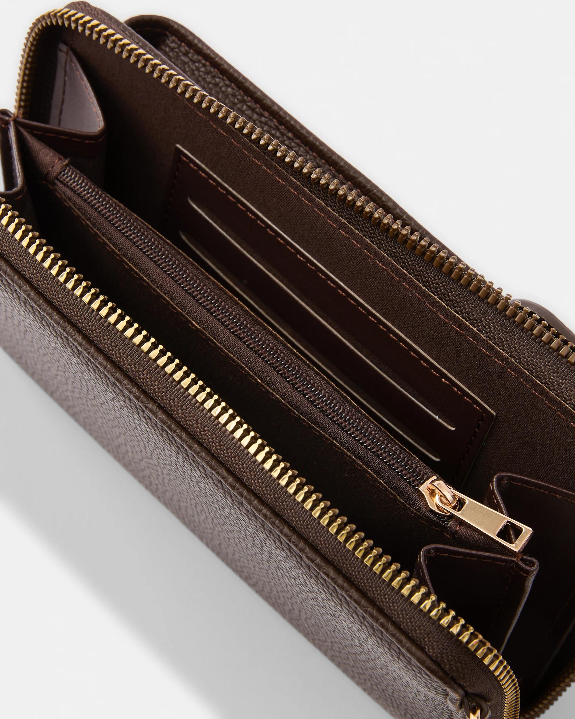 5 Crossbody Phone Wallet Bag Choc Plum, 5 of 6