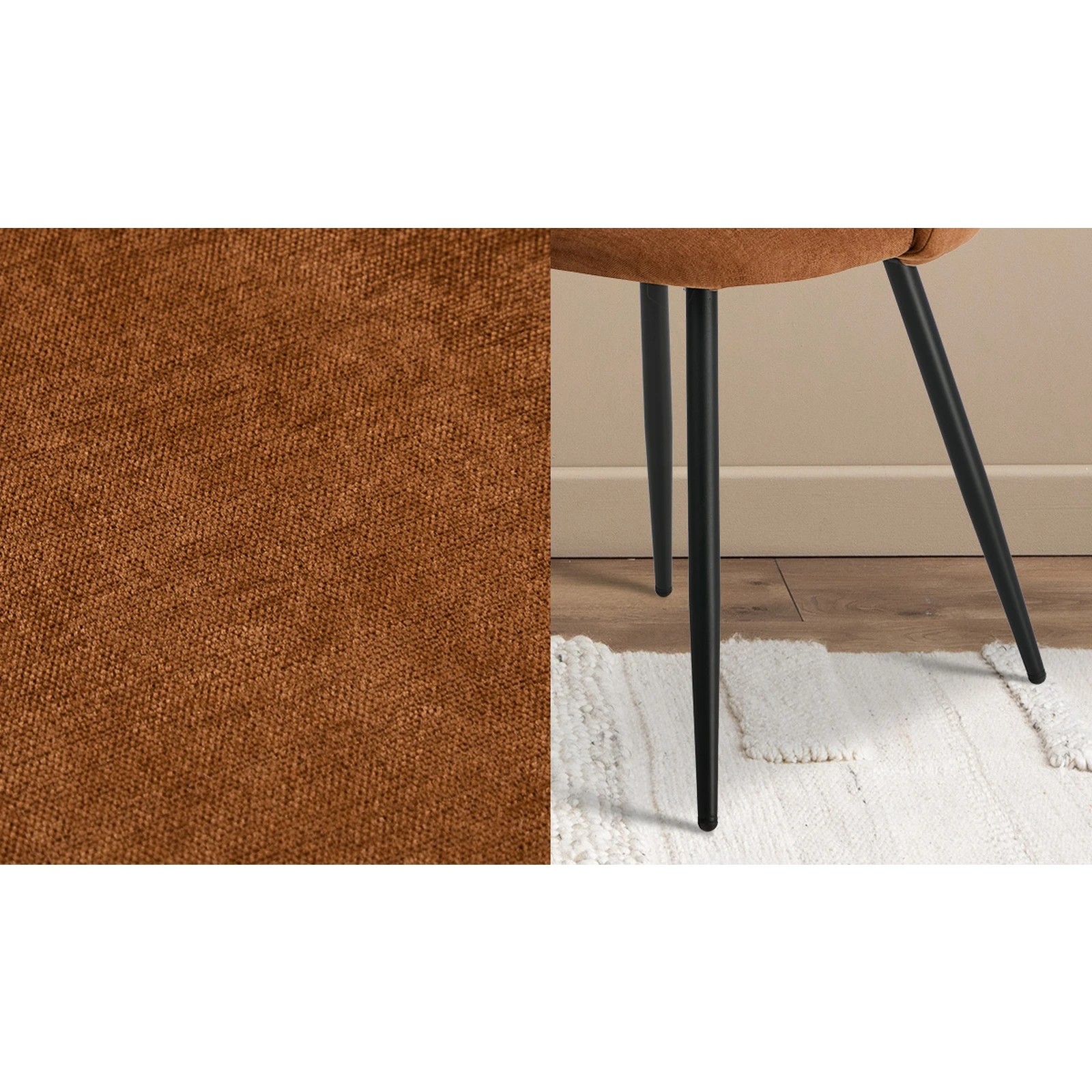6 Oikiture 2x Dining Chairs Accent Chair Armchair Kitchen Upholstered Linen - Orange, 6 of 9