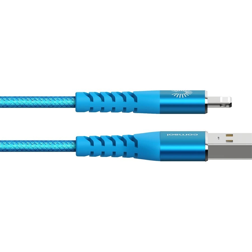 3 Comsol Kevlar Lightning to USB-A MFi Cable 1.2m Blue, 3 of 7