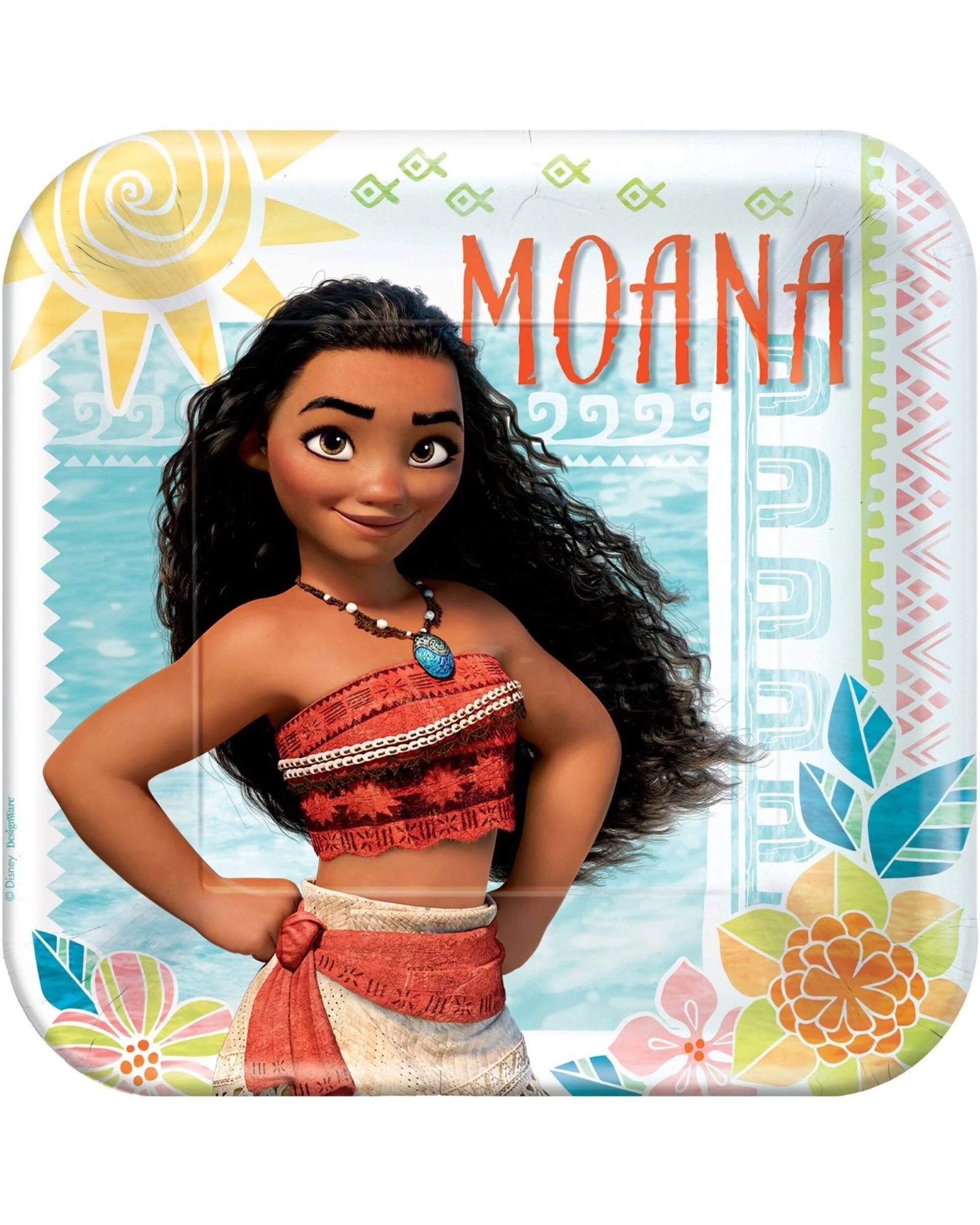 1 Disney Moana Large Square Paper Plates Pack of 8, 1 of 2
