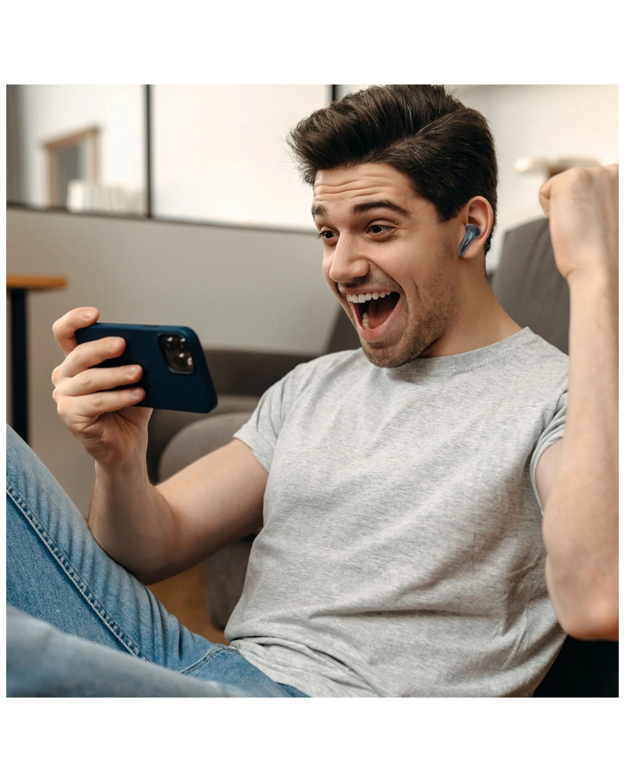 5 Laser Tws Wireless Bluetooth Gaming Earphones Noise Cancelling Case - Black, 5 of 8