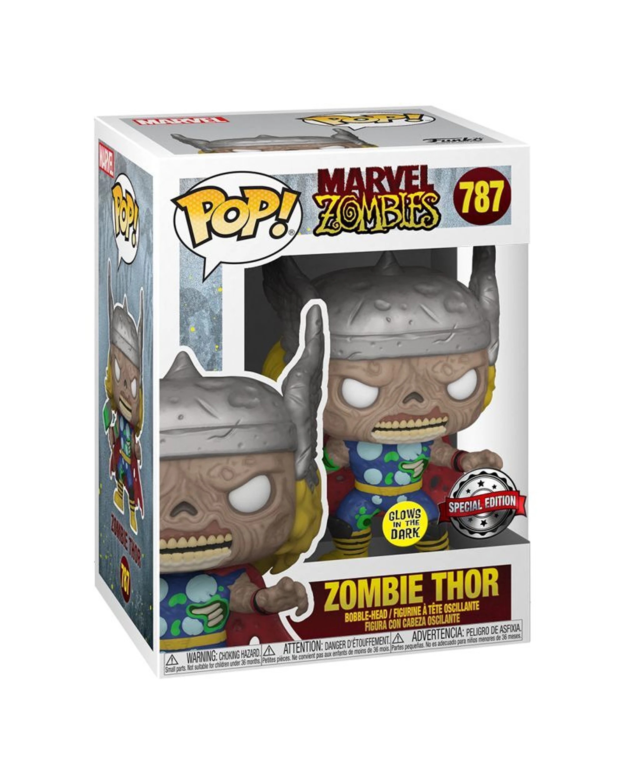 2 Pop Vinyl Figurine Marvel Zombies Thor Glow RS Collectible Action Figure 10cm - Multi, 2 of 3