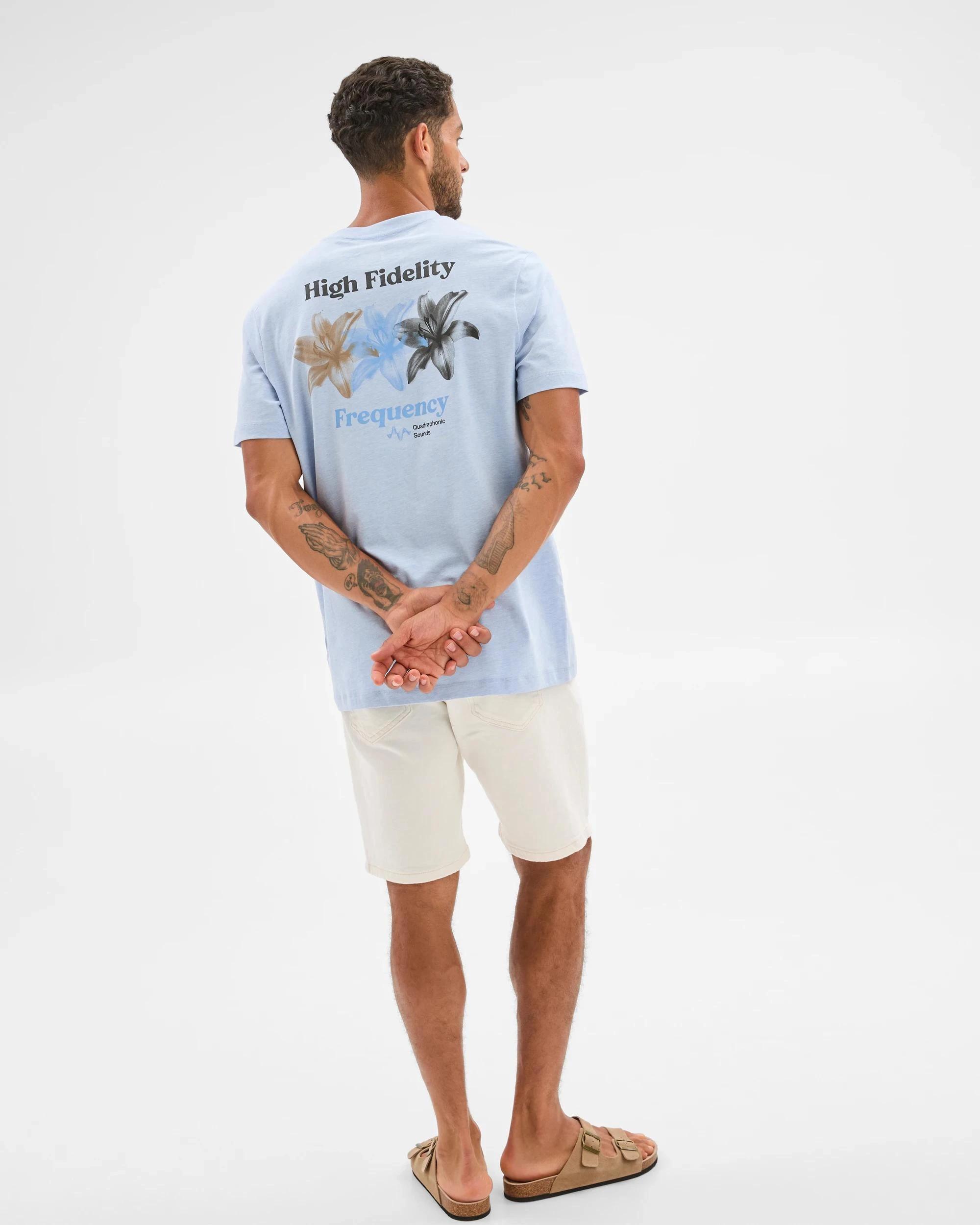 4 Target Australian Cotton Rich Frequency Print T-Shirt LIGHT BLUE MARLE, 4 of 6