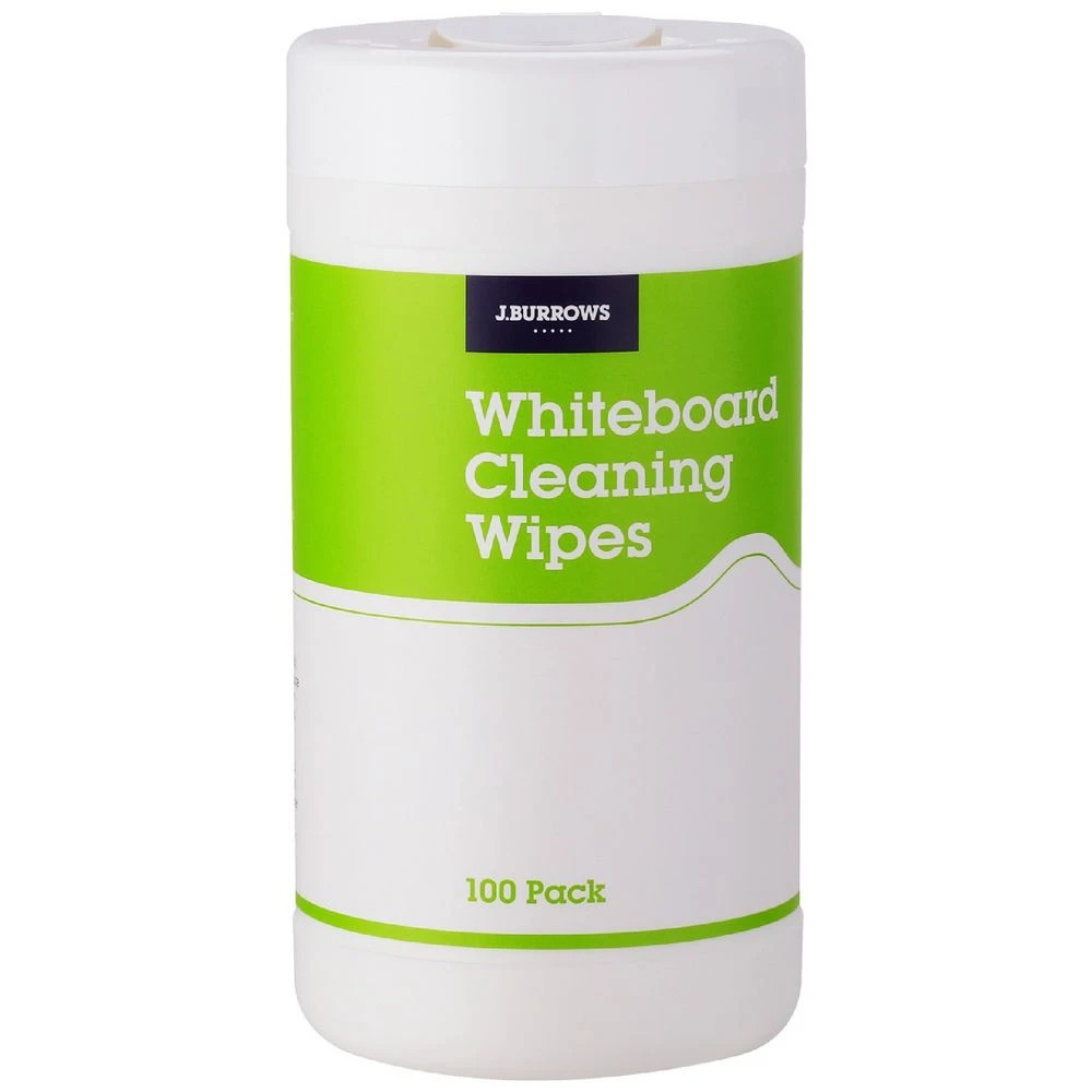 1 J.Burrows Whiteboard Cleaning Wipes 100 Pack, 1 of 2