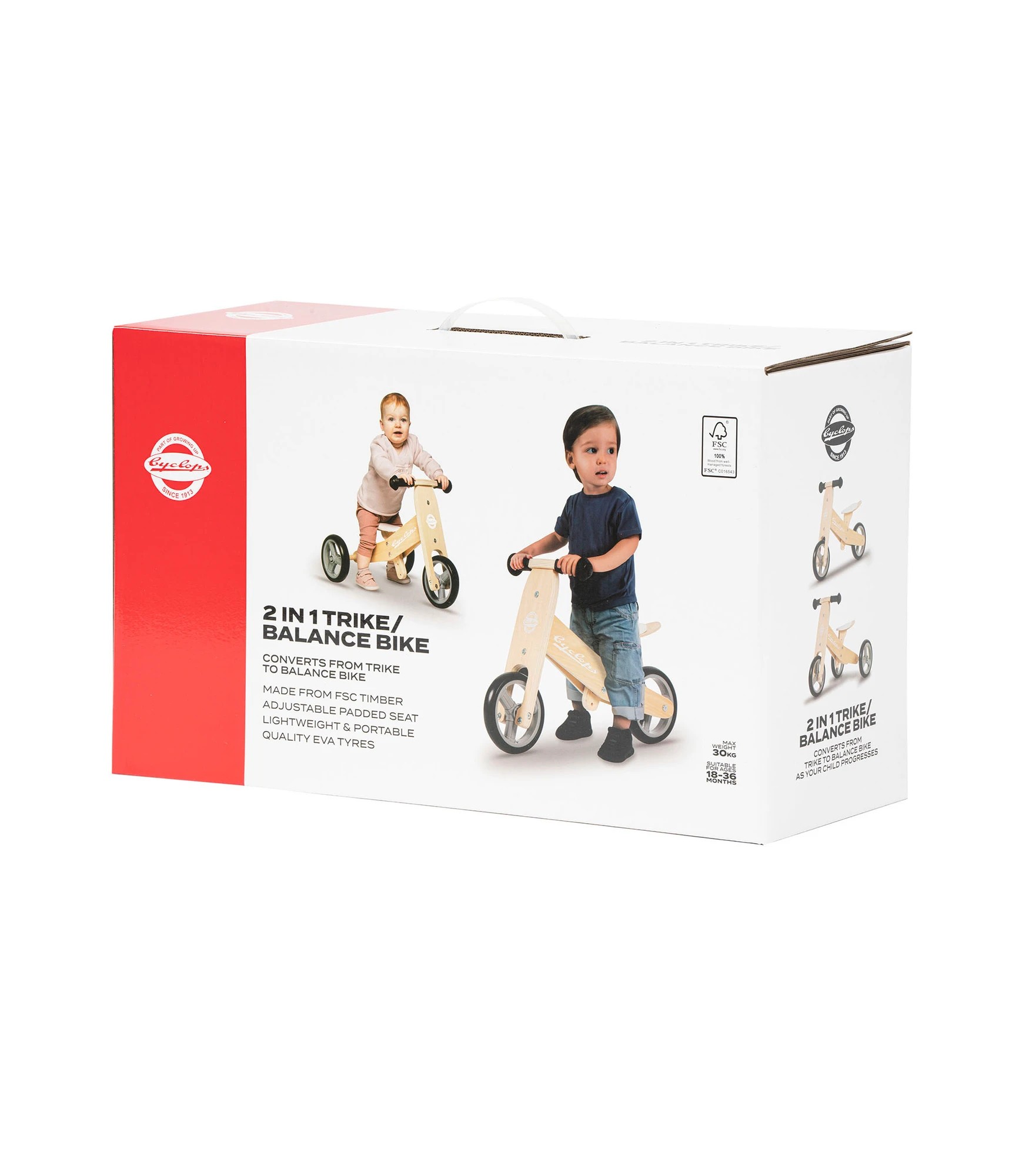 5 Cyclops 2 In 1 Trike/Balance Bike - Natural, 5 of 5