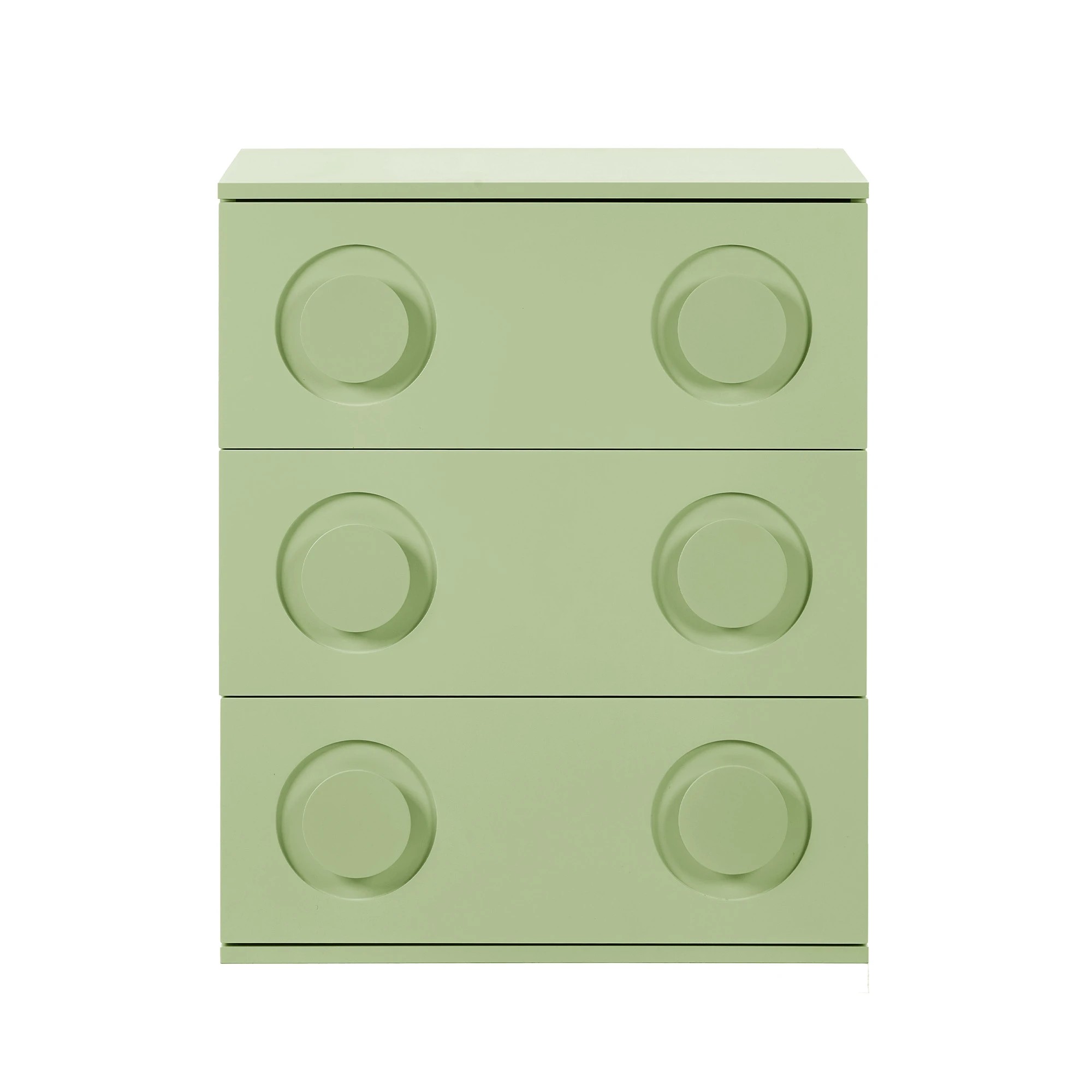 6 Oikiture 3 Chest of Drawers Spacious Cabinet Bedroom Dresser Nightstand - Green, 6 of 9