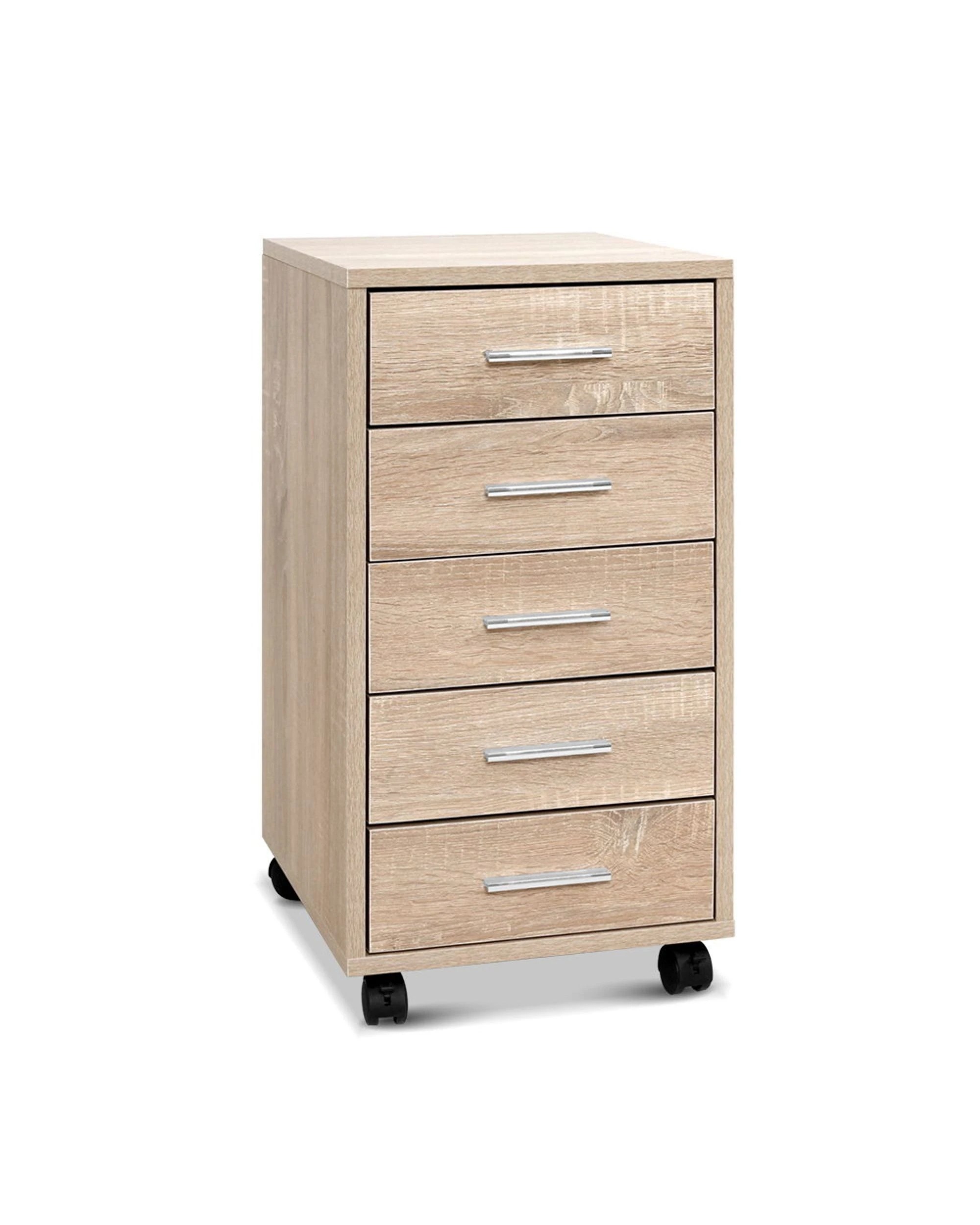 1 Artiss Filing Cabinet 5 Drawer Office Storage Organiser
 - Brown, 1 of 3