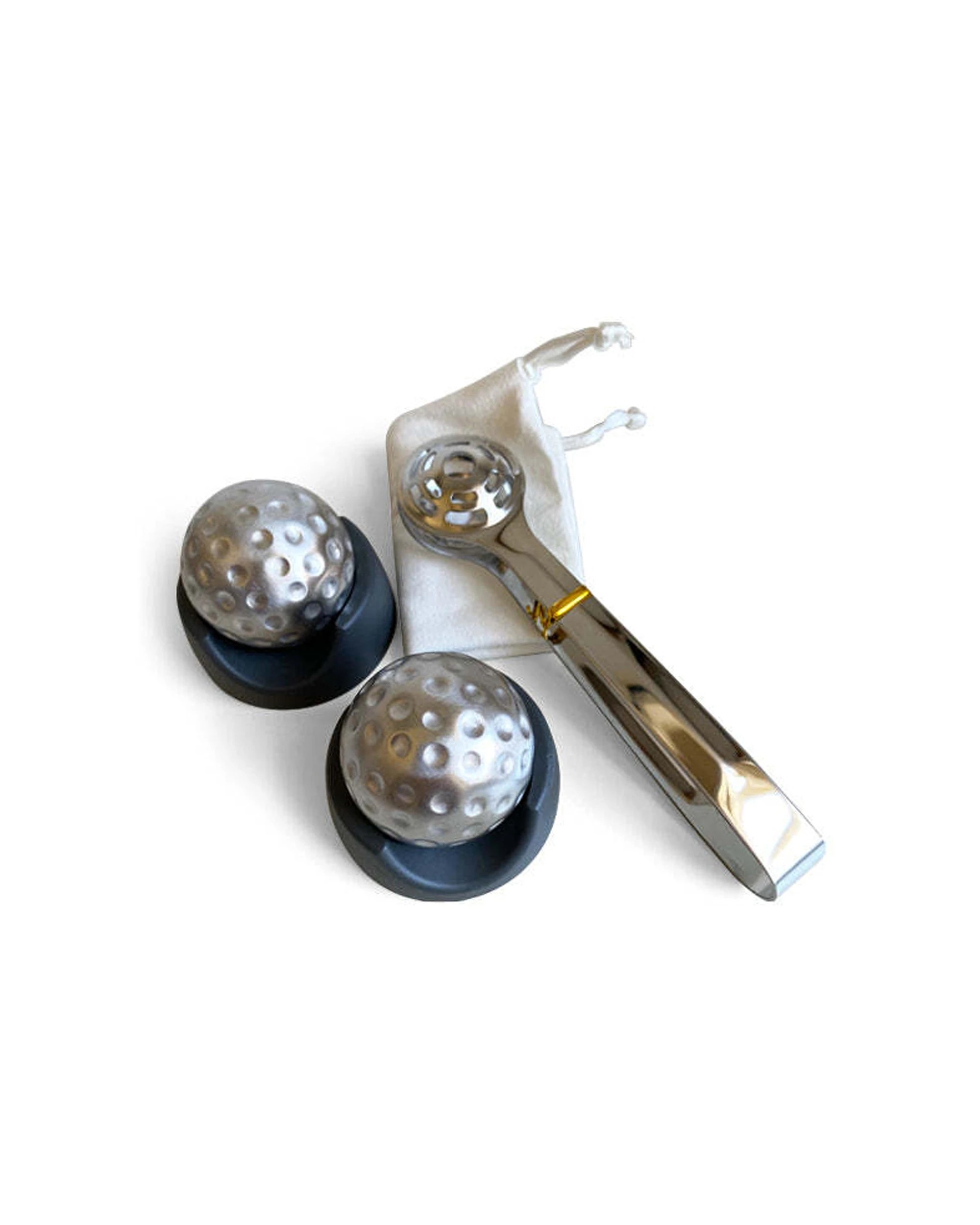 1 Mens Republic 2Pc Golf Ball Ice Cubes Stainless Steel Drink Cooling Reusable Set - Metallic, 1 of 4
