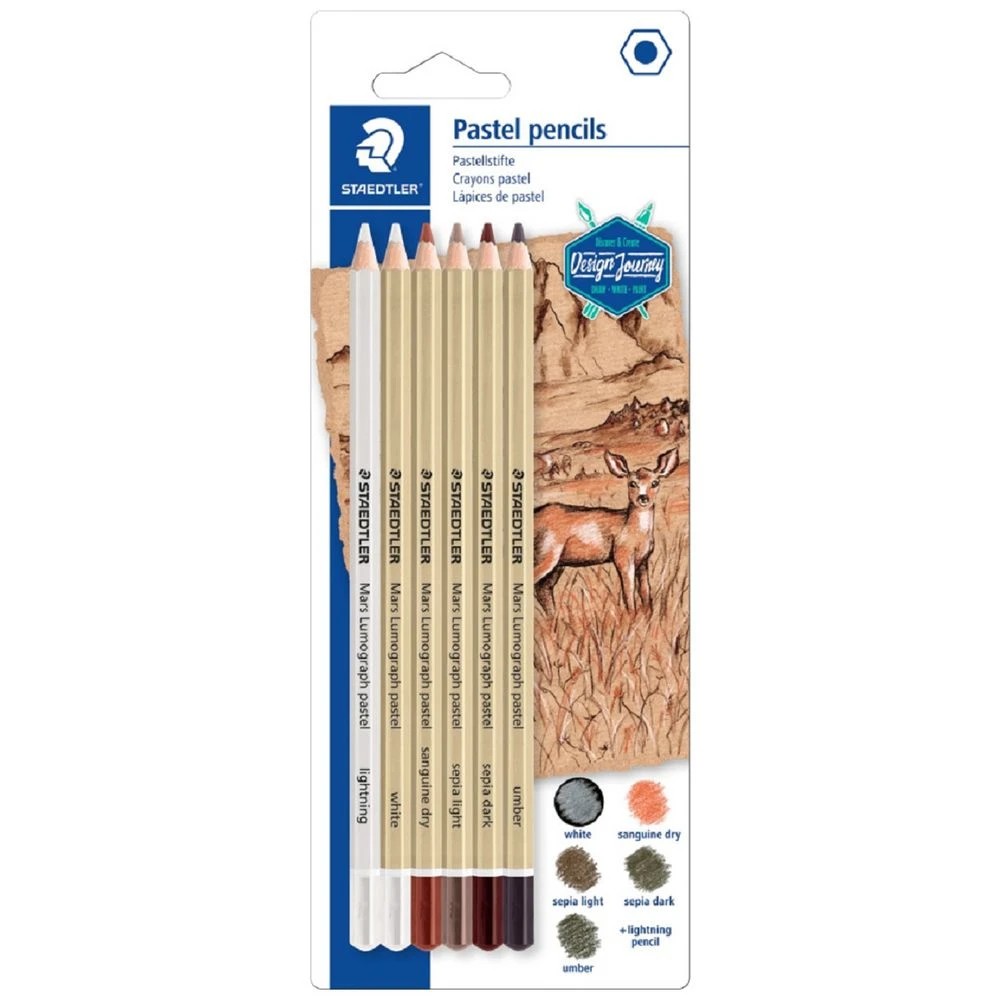 1 Staedtler Mars Lumograph Pastel Pencils 6 Pack, 1 of 4