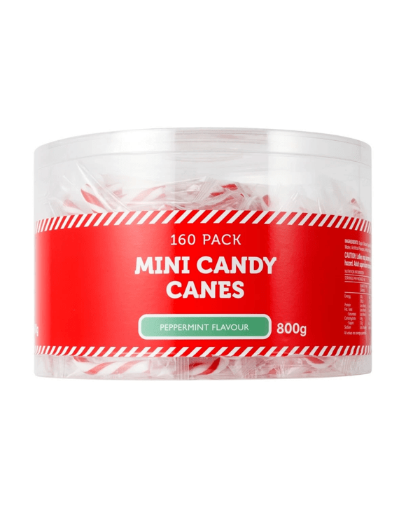 160 Pack Peppermint Flavour Mini Candy Canes 800g