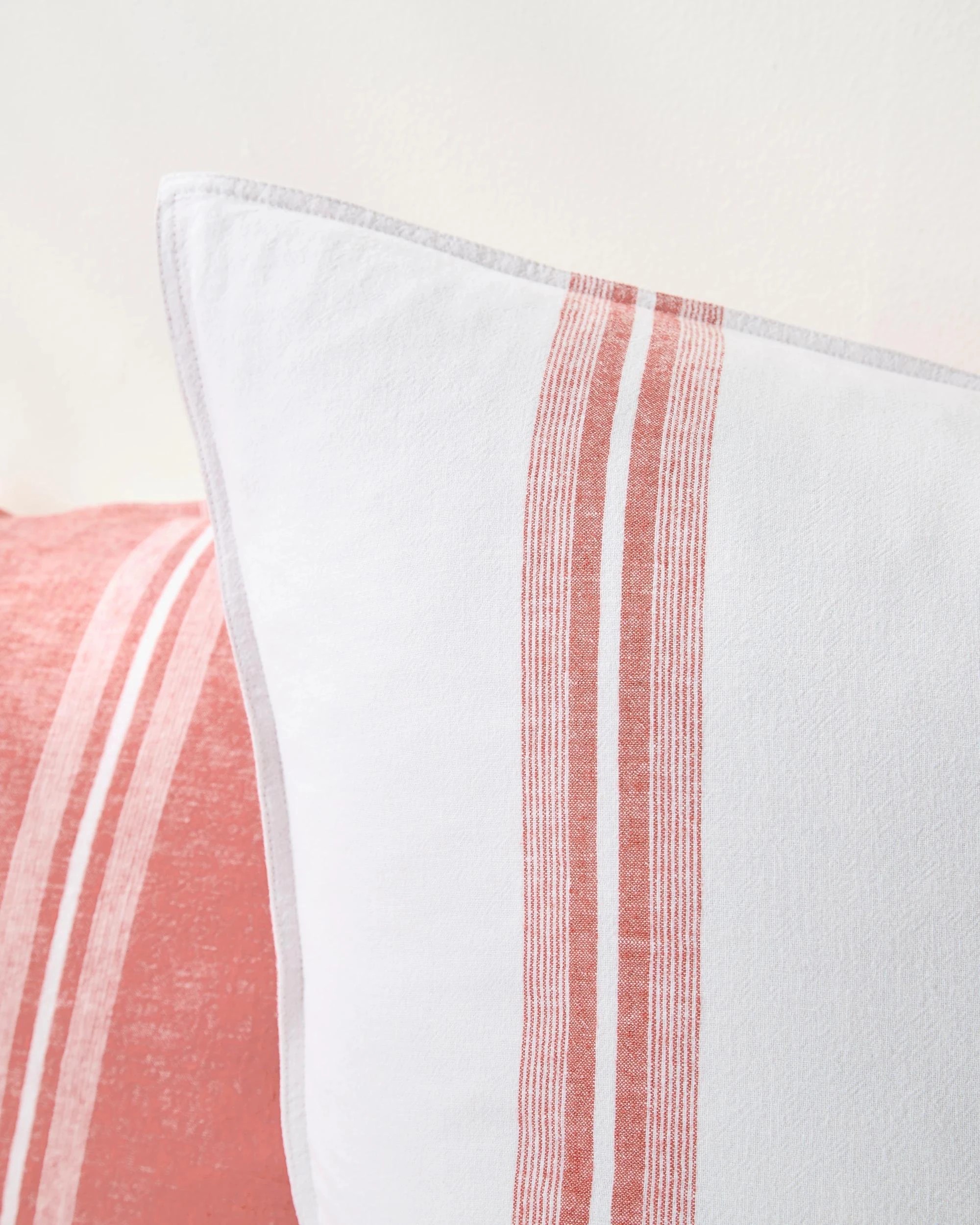 2 Target Rowie Stripe Linen/Cotton European Pillowcase - Queen Bed - Red, 2 of 2