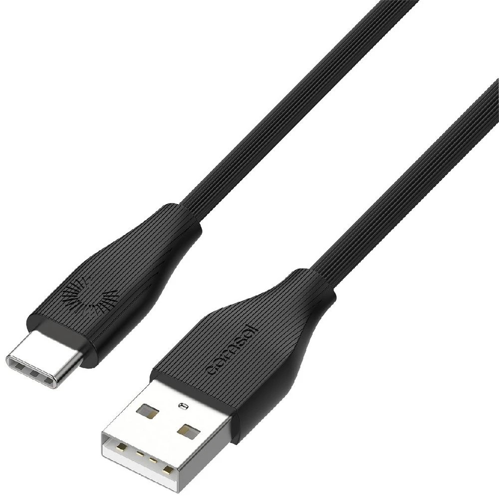 1 Comsol USB-A to USB-C Cable 1m Black, 1 of 6