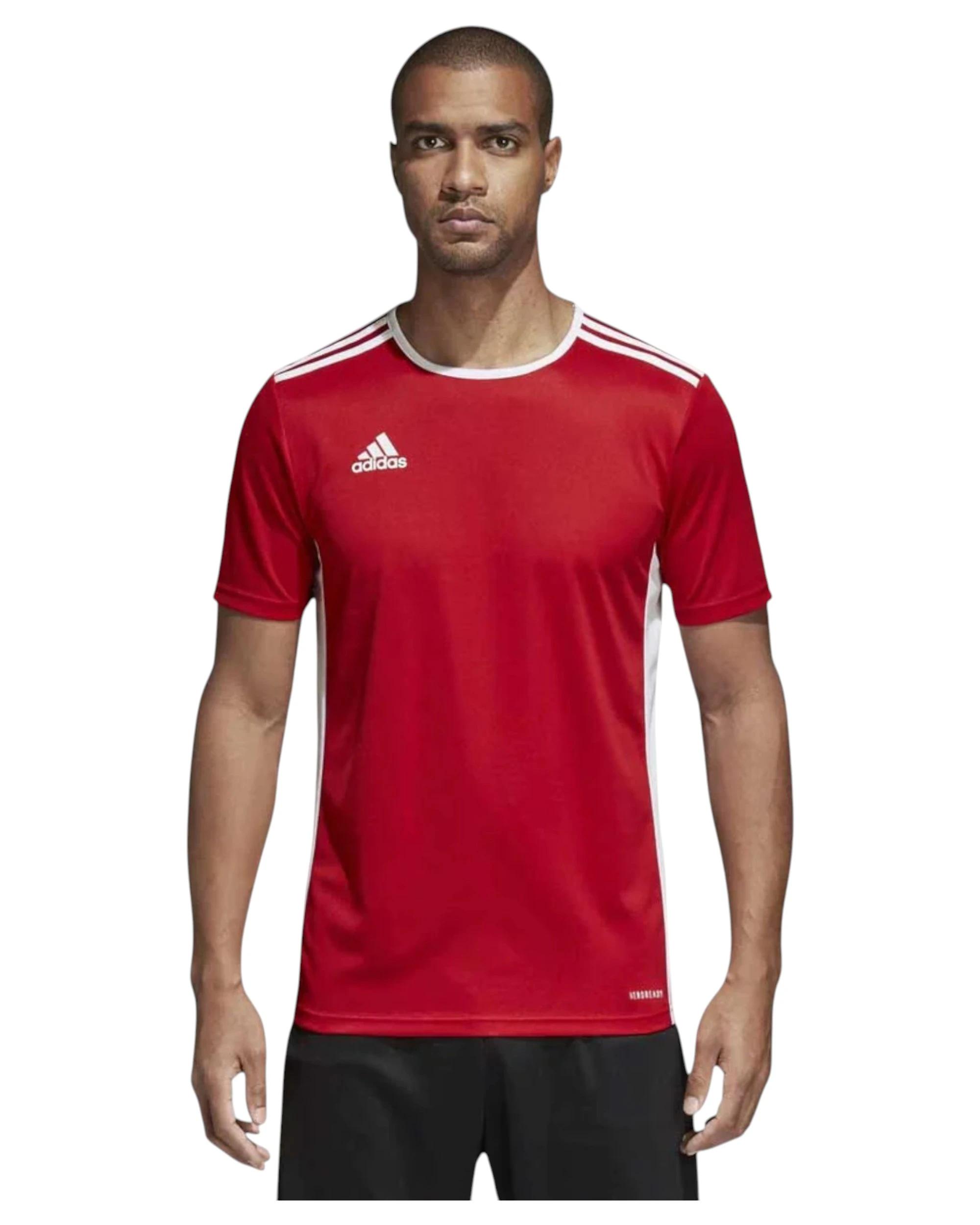 2 Adidas 3 Pack Mens Entrada 18 Football T-Shirt Athletic Soccer Jersey RED/WHITE, 2 of 5
