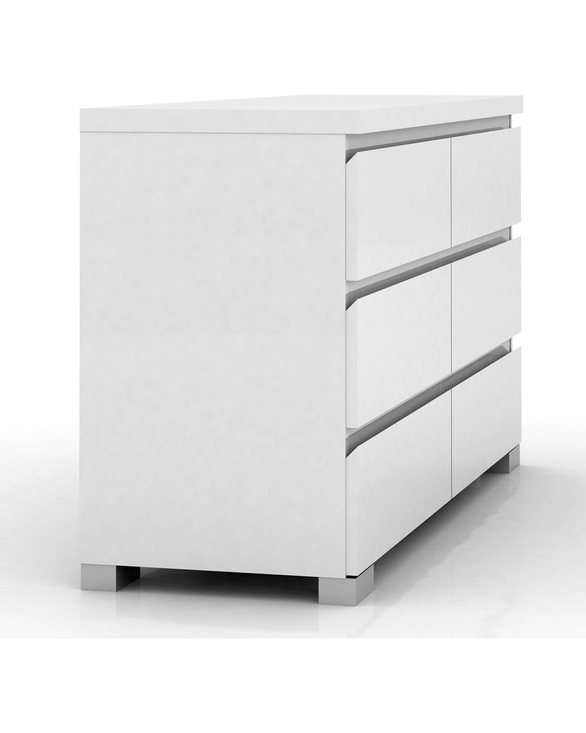 4 Alpine Bay Elara 6 Drawer Chest High Gloss Modern Bedroom Storage Unit - White, 4 of 5