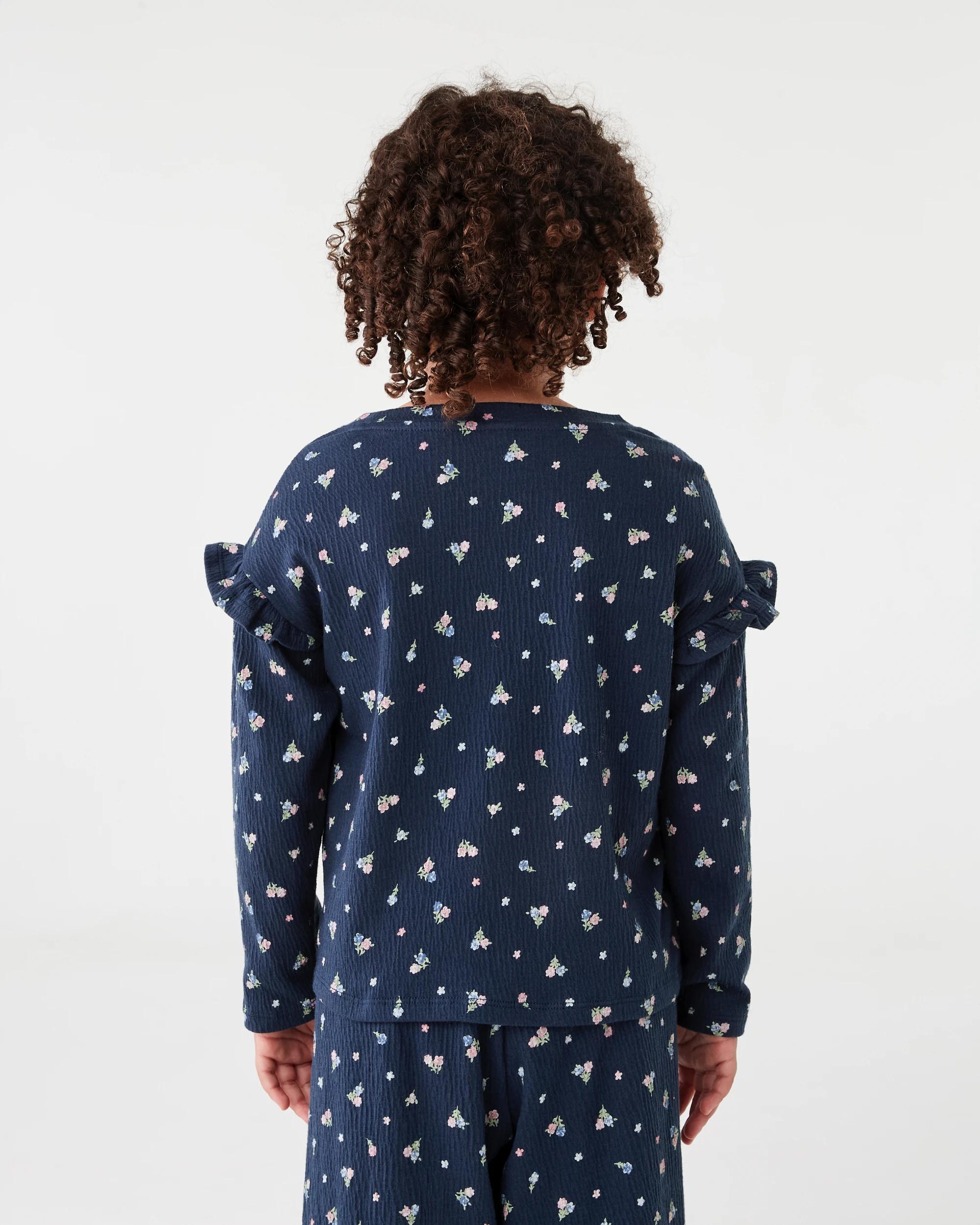 2 Long Sleeve Texture T-shirt Nvy Floral, 2 of 6