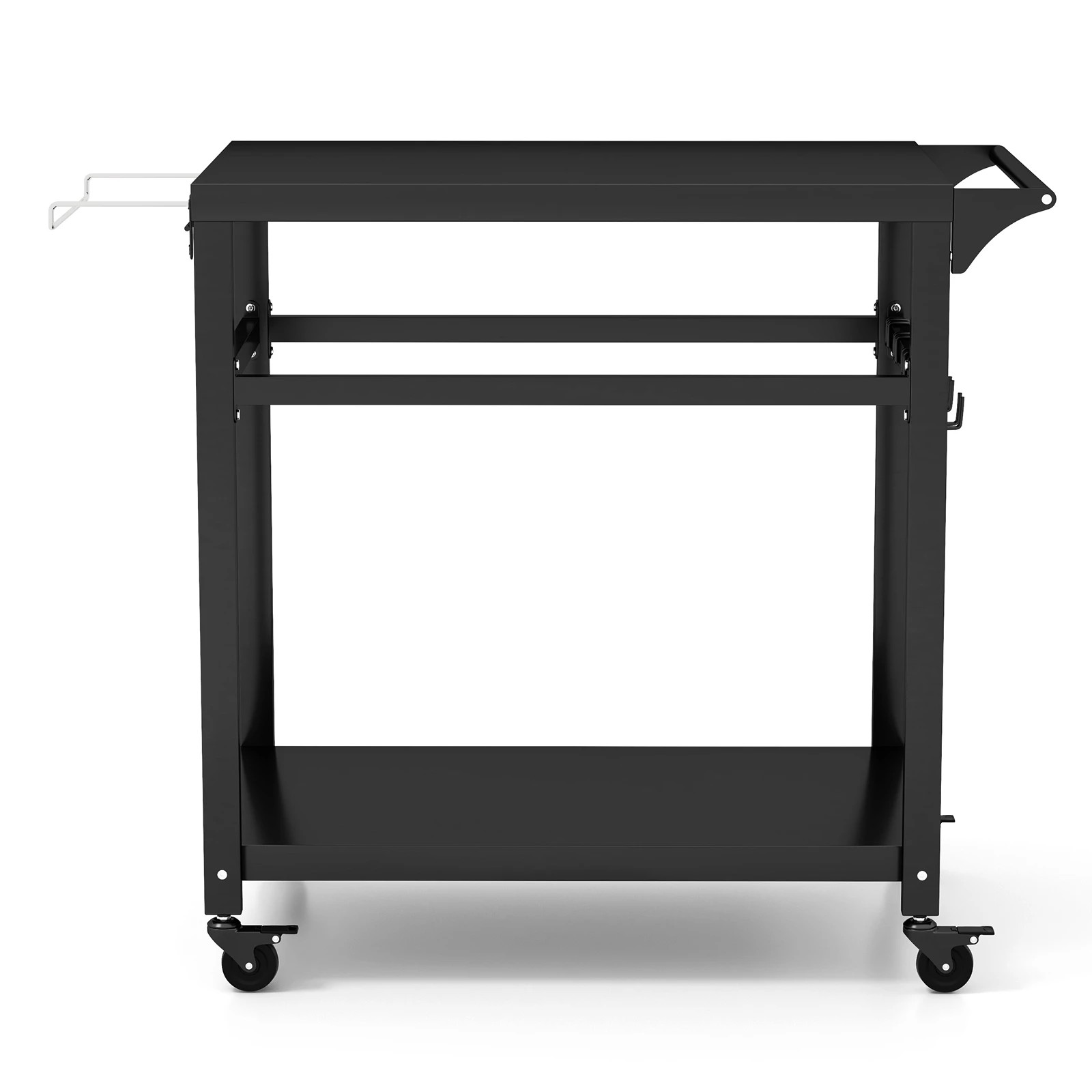 1 Costway Kitchen Island Trolley 2-Shelf Movable BBQ Grill Cart - Black, 1 of 1