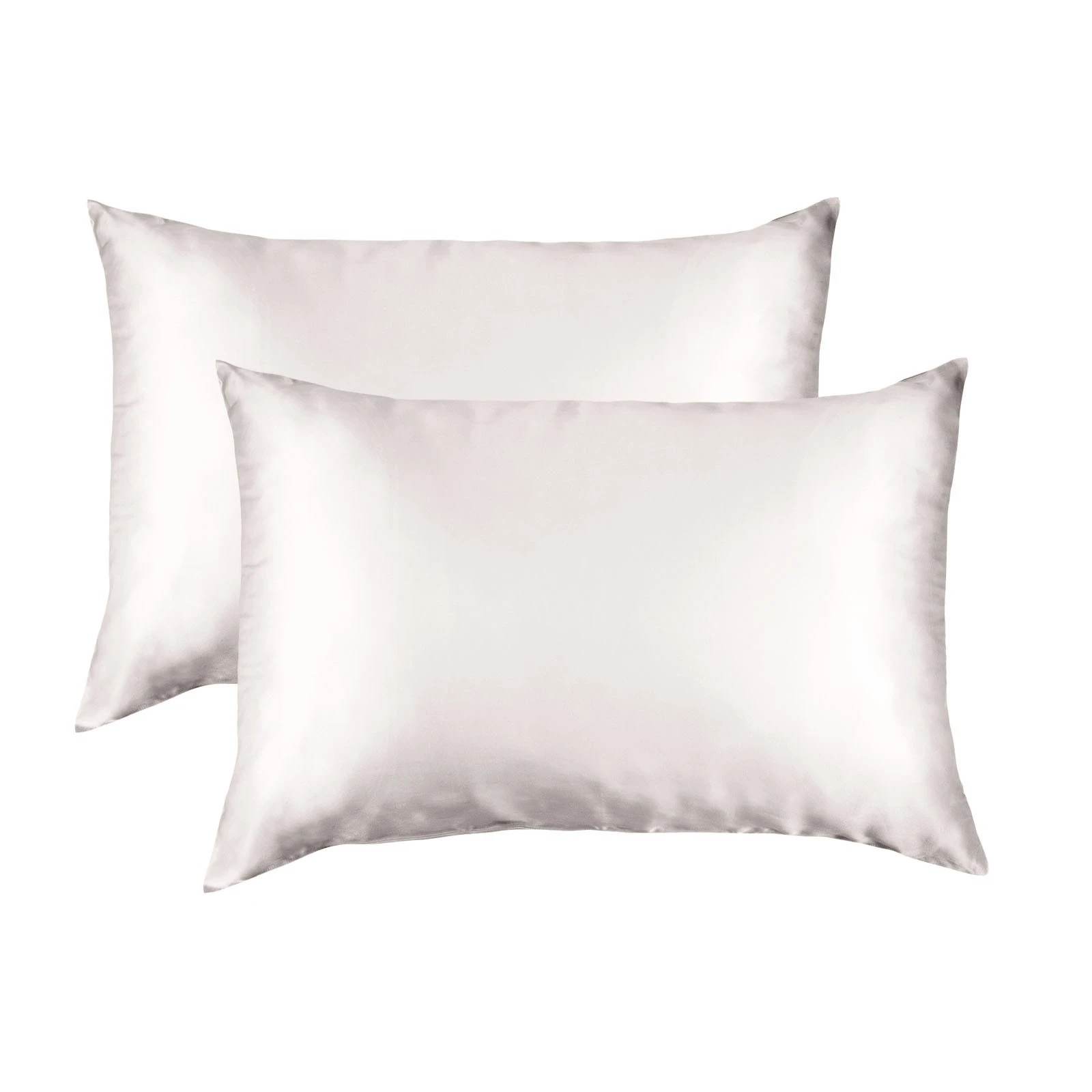 1 Royal Comfort Mulberry Soft Silk Luxurious Hypoallergenic Pillowcase Twin Pack - Silver, 1 of 10