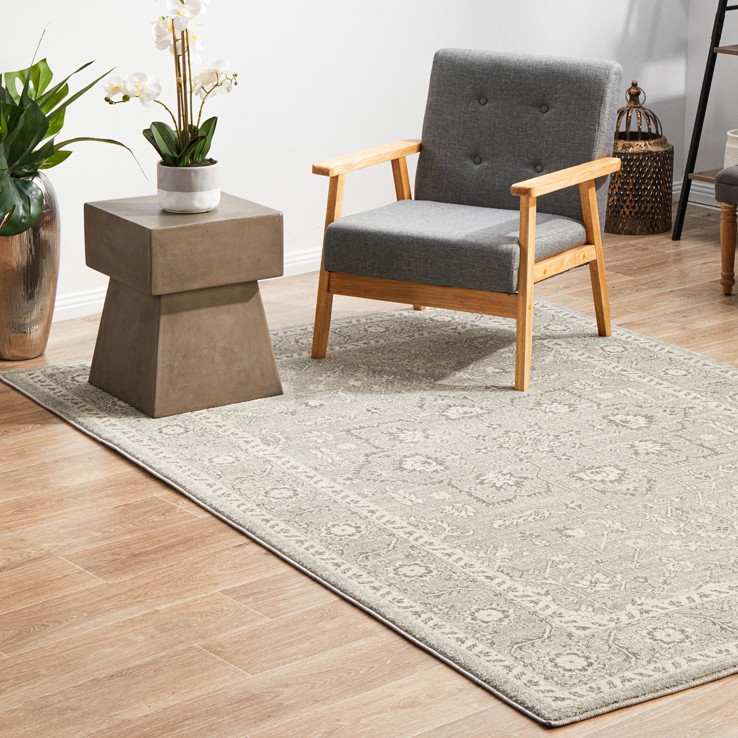 1 Common Ground Rugs Encore 261 330x240cm - Extra Large Power Loomed Pet Friendly Floor Rug - Silver, 1 of 9