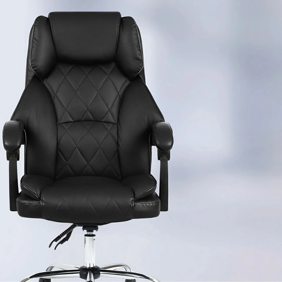 3 Artiss Executive Office Chair Leather Recliner - Black, 3 of 5