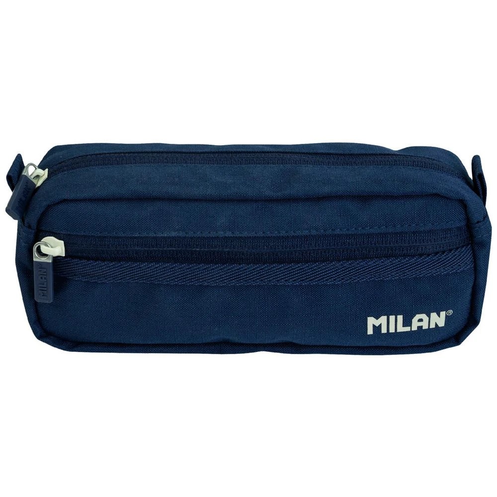 1 Milan Double Zip Pencil Case Navy, 1 of 5