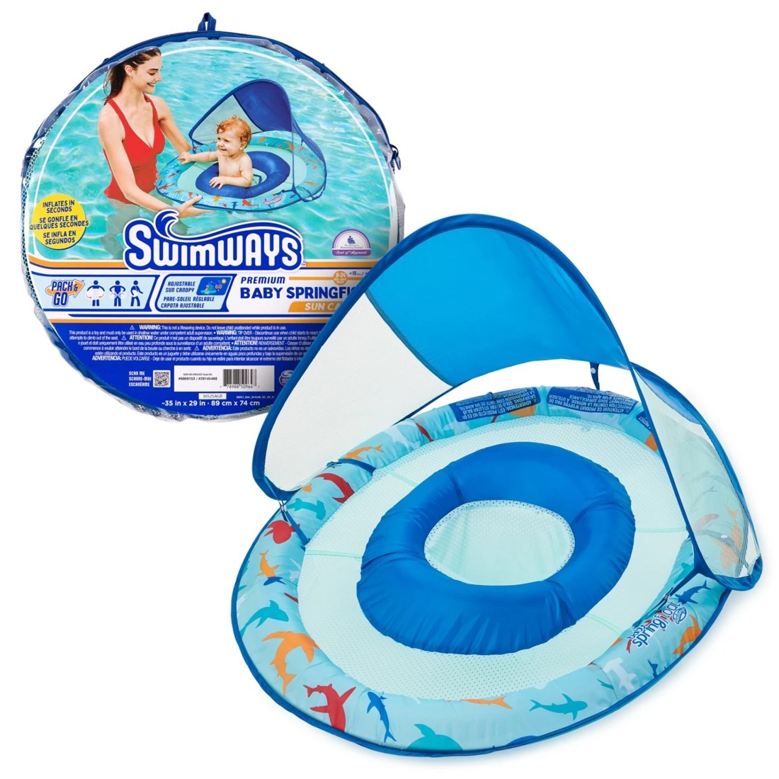 3 Swimways Baby Premium Spring Float Sun Canopy - Assorted, 3 of 8