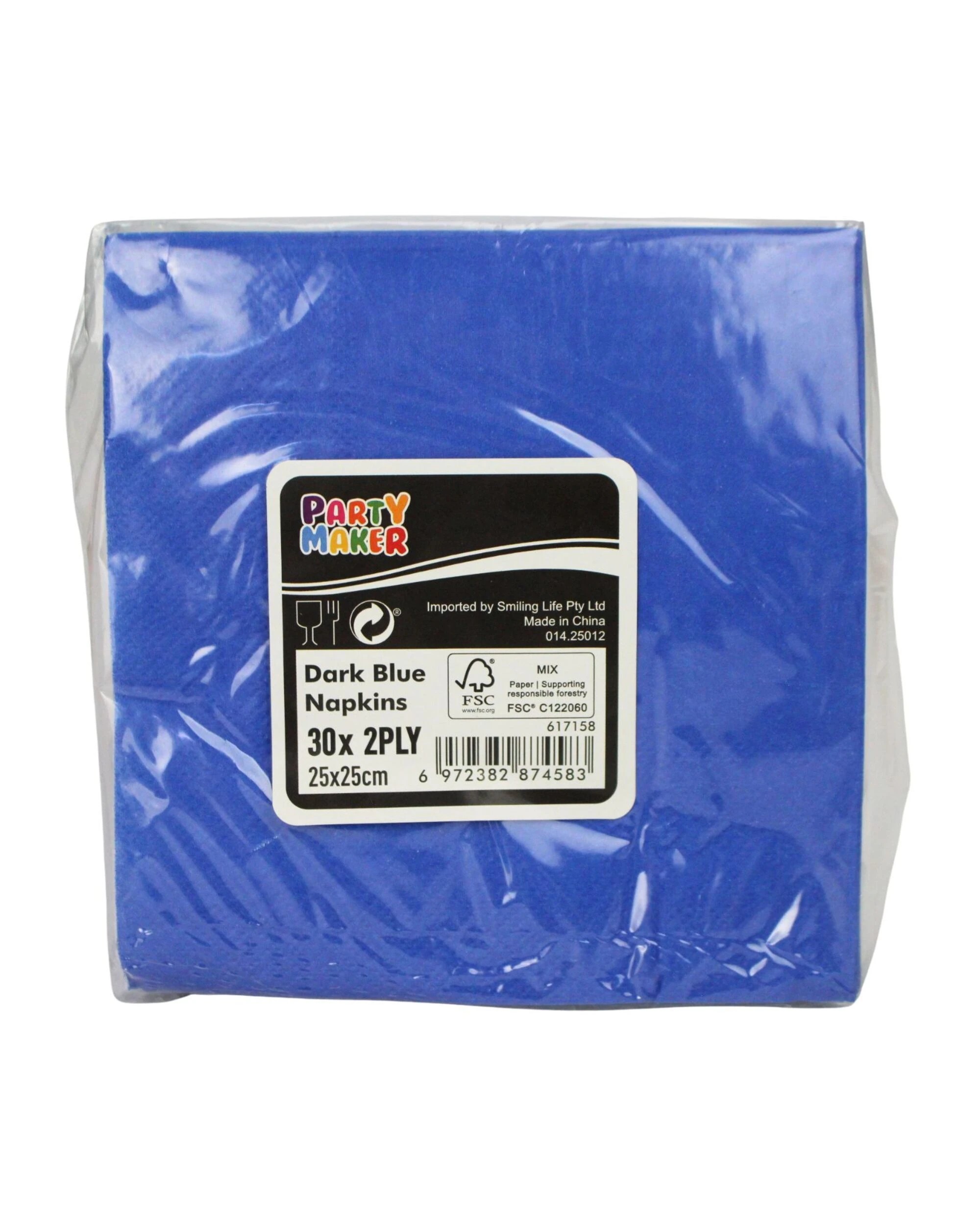3 Party Maker Dark Small Napkins Serviettes Pack of 30 - Blue, 3 of 3