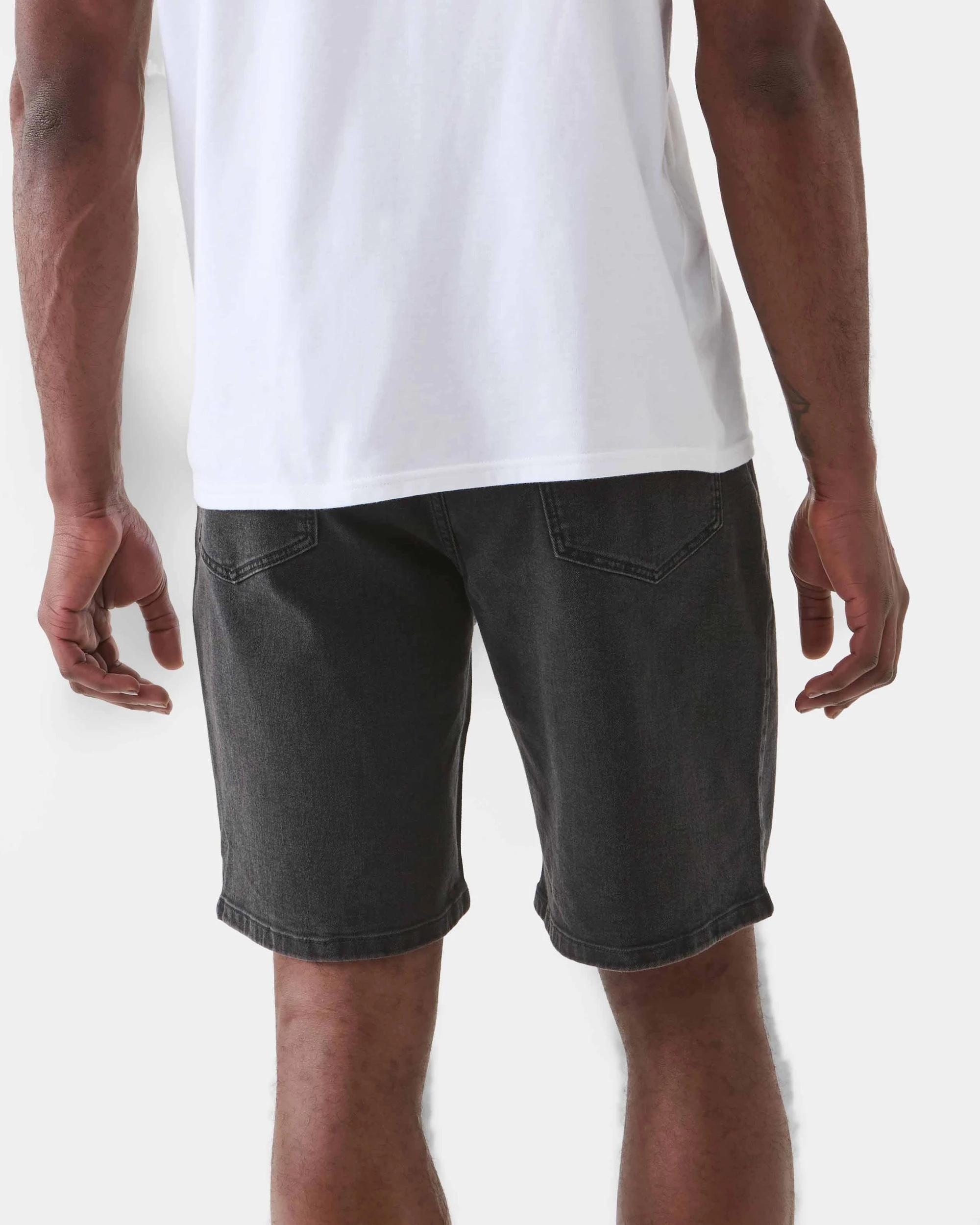 6 Straight Denim Shorts Black Wash, 6 of 6