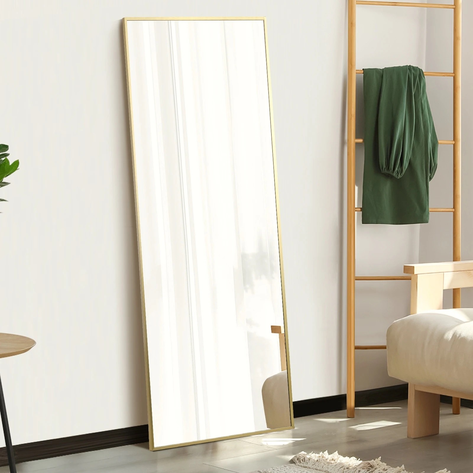 3 Oikiture 166x60cm Full Length Mirror Rectangle Dressing Floor Mirrors
 - Gold, 3 of 9