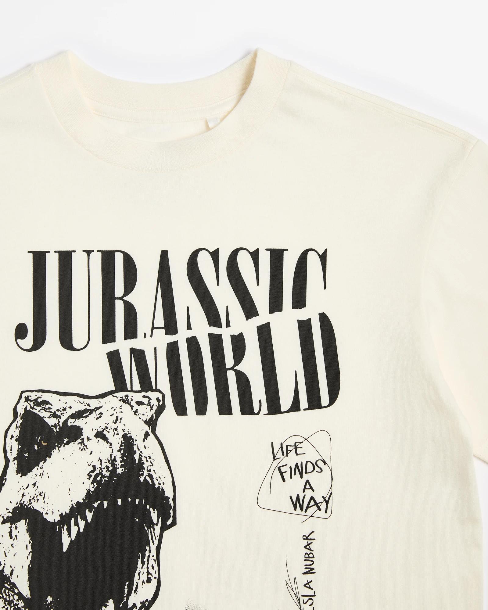 2 Australian Cotton Jurassic World Oversize T-shirt CREAM, 2 of 3