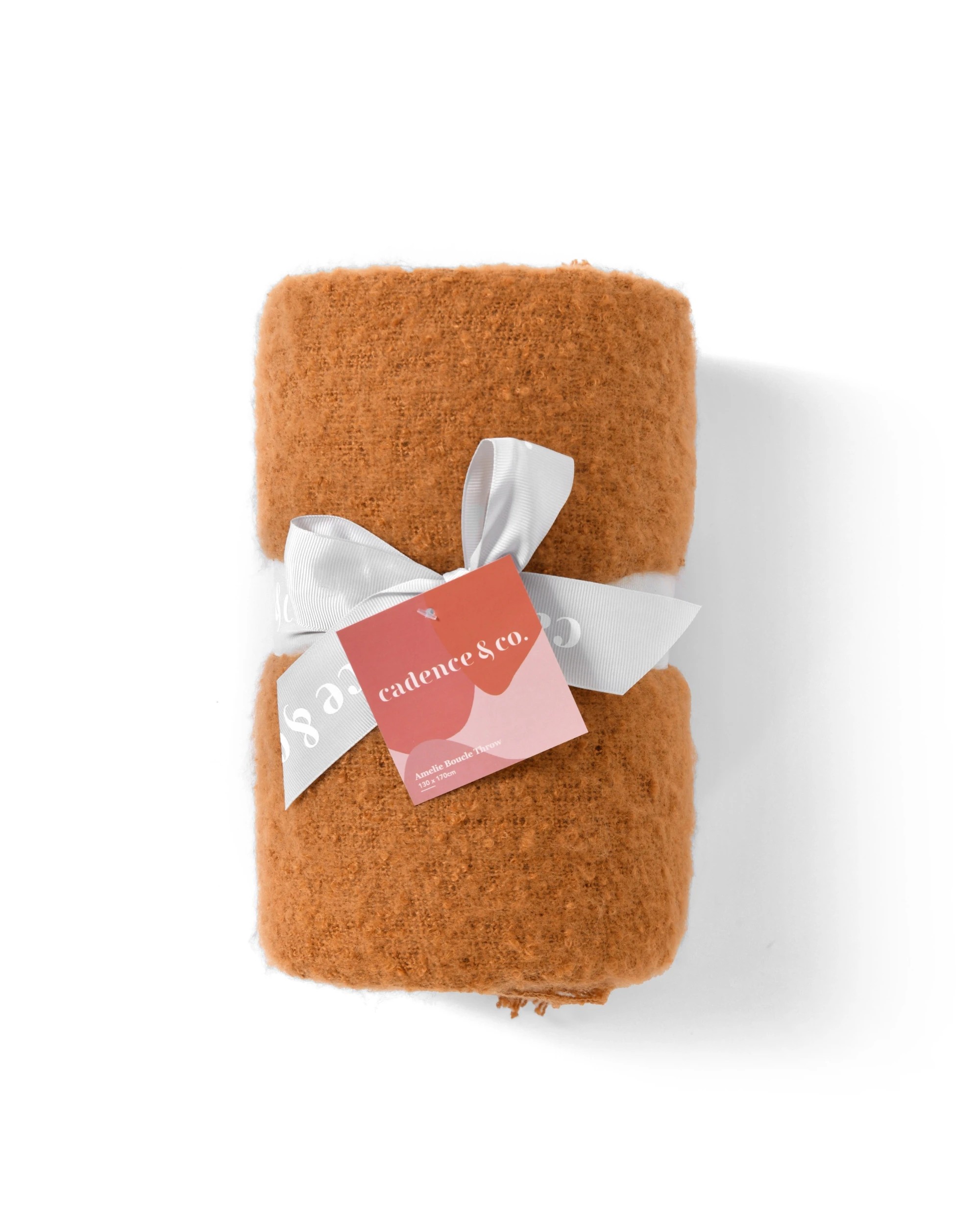 1 Cadence & Co. Amelie Super Soft Boucle Throw 130x170cm - Ginger, 1 of 5